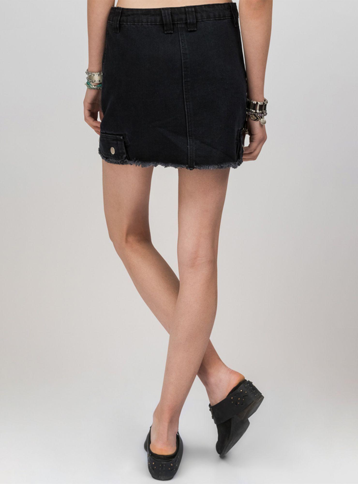Falda Denim Flecos Umbrale-1