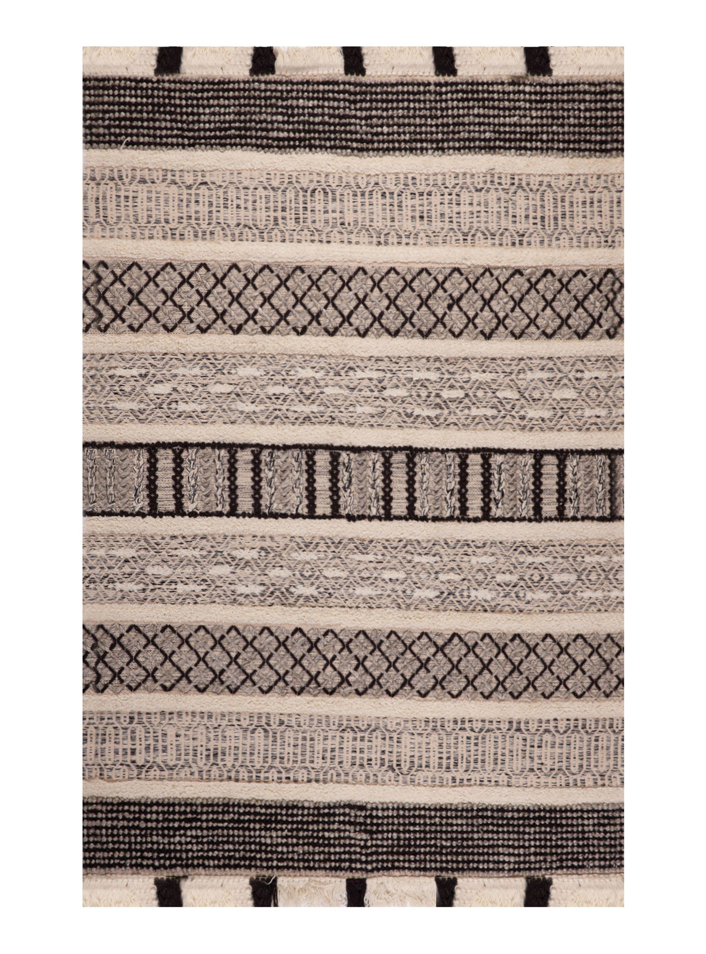 Alfombra Woll Collect Gris y Negro 160 x 230 cm-0