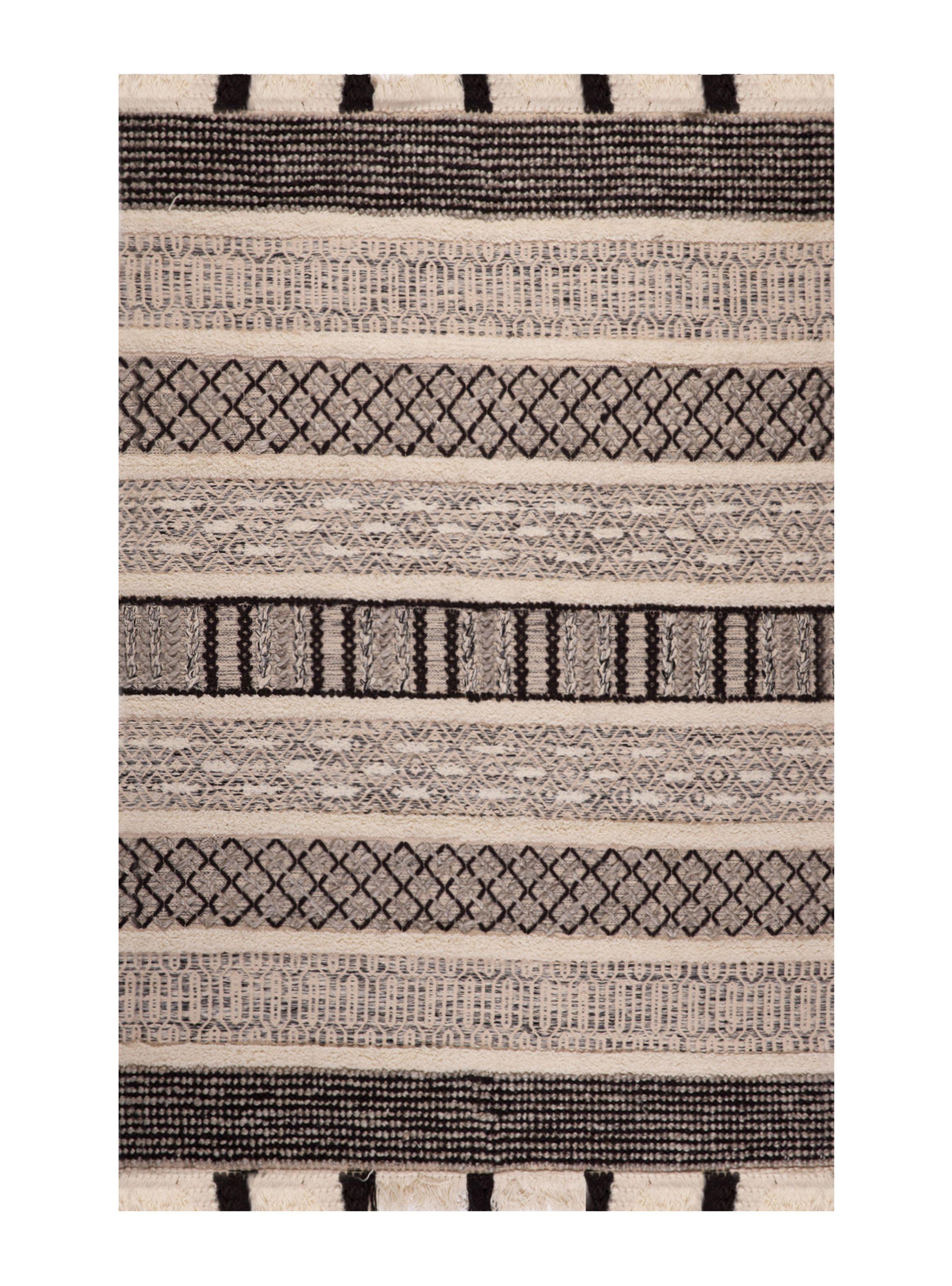 Alfombra Woll Collect Gris y Negro 190 x 290 cm-0