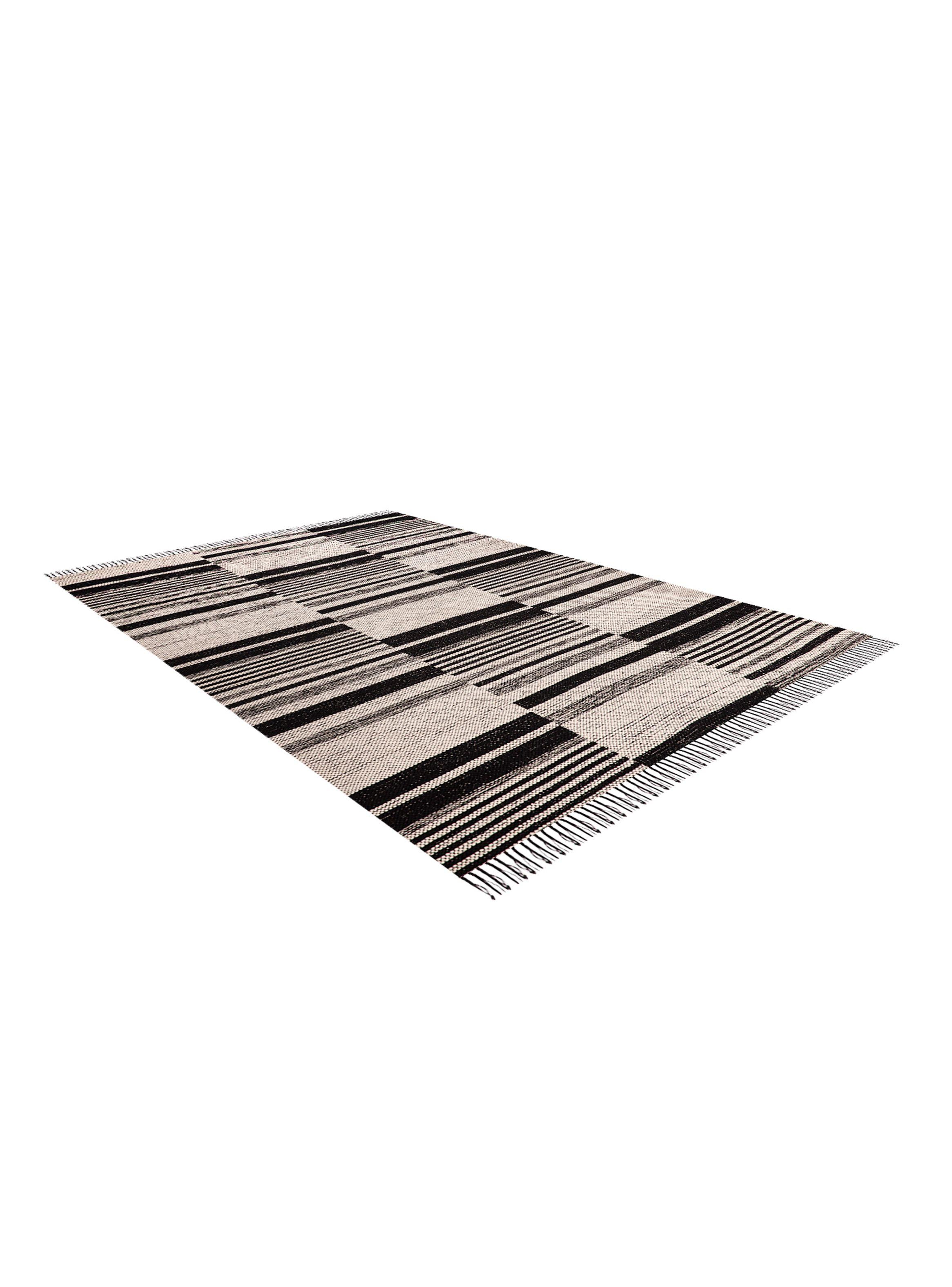 Alfombra Kelim Negro-Beige 160 x 230 cm-1