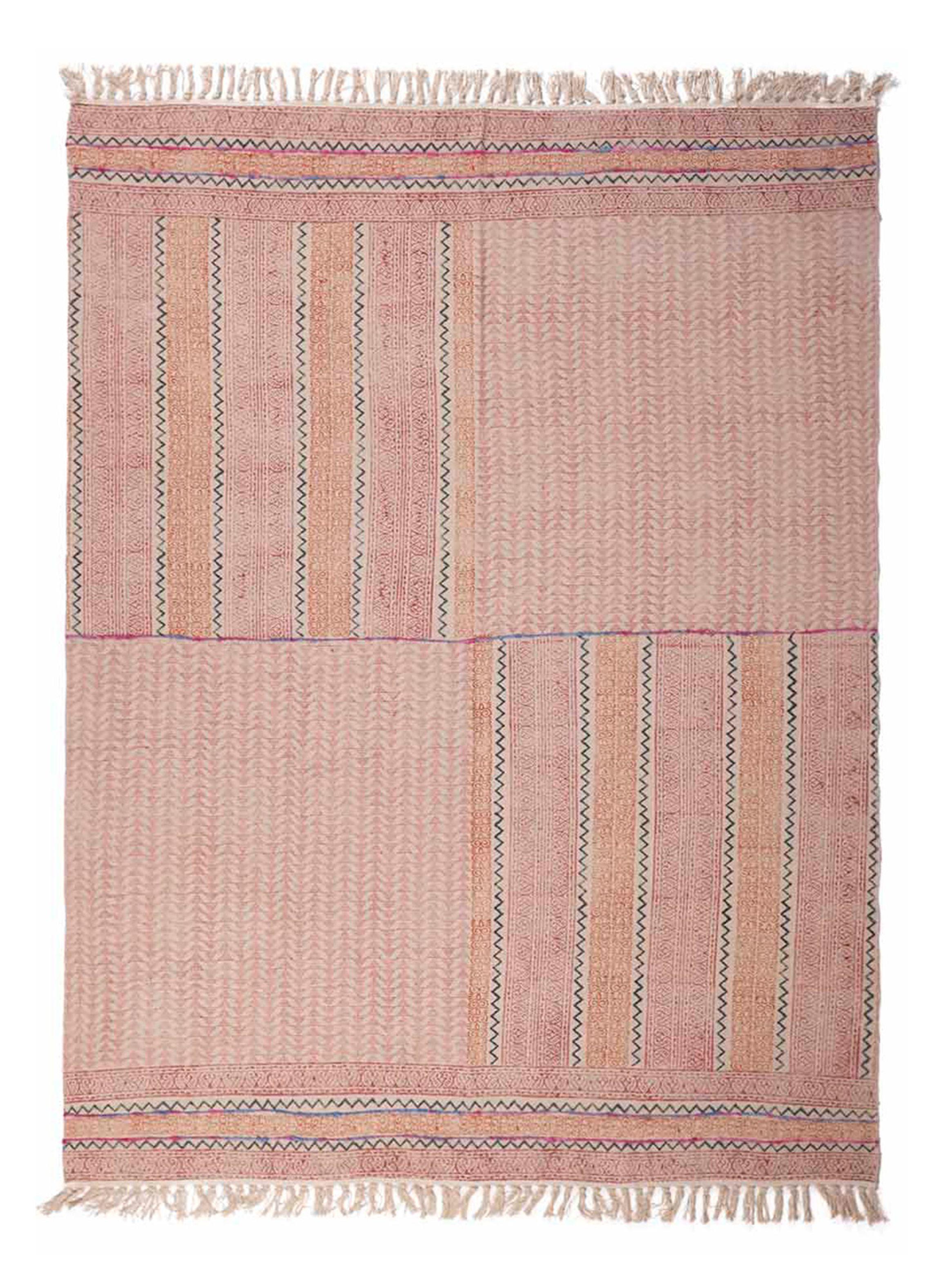 Bajada de Cama Boho Ethnic Rosa 60 x 90 cm-0