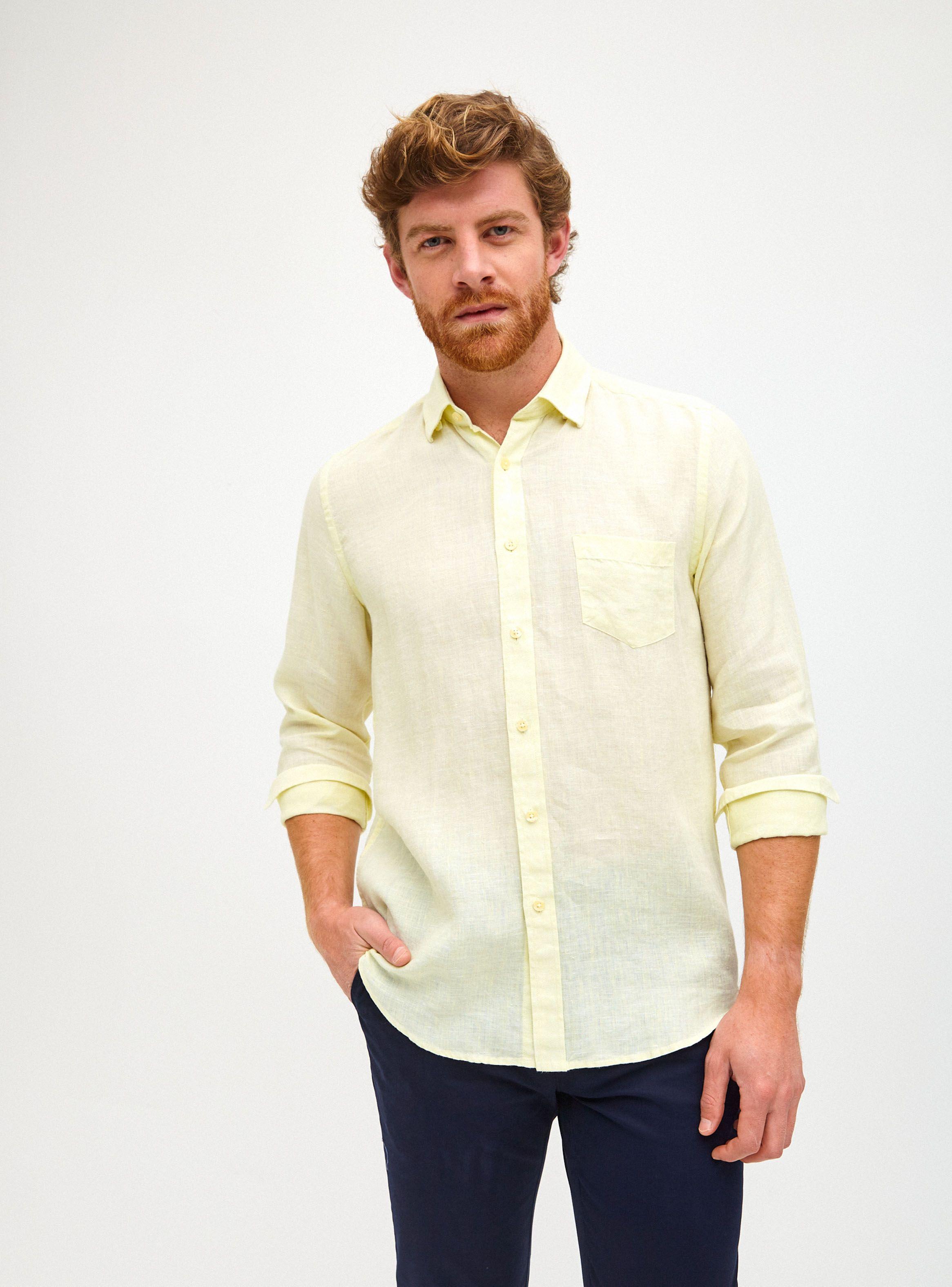 Camisa Lisa Manga Larga Lino-0