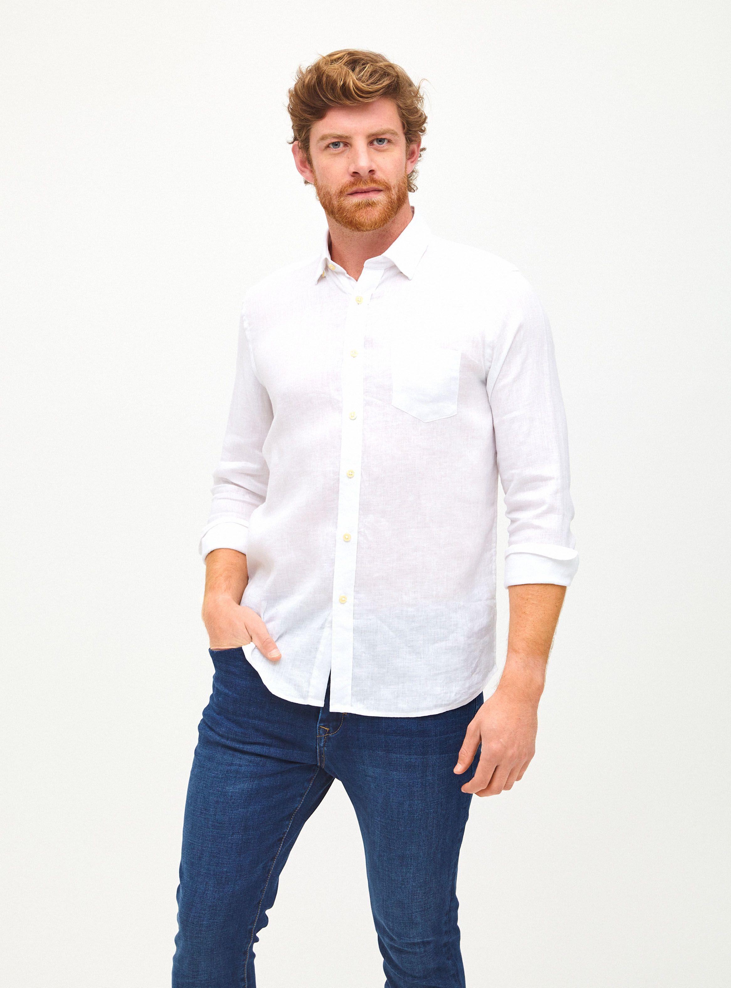 Camisa Lisa Manga Larga Lino-0