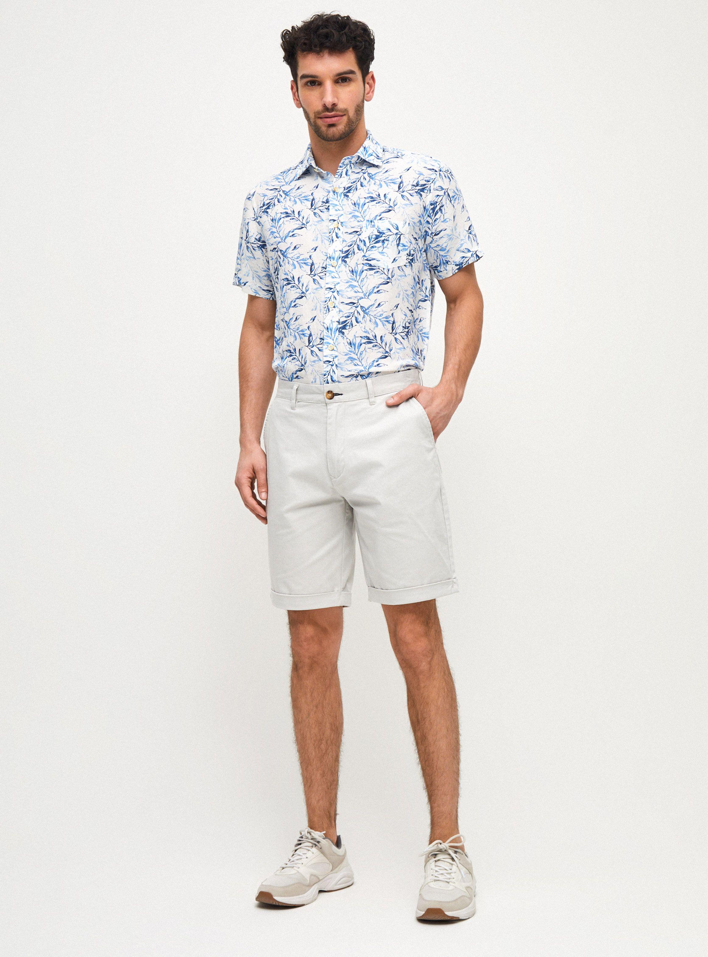 Bermuda Color Sólido Tiro Medio-3