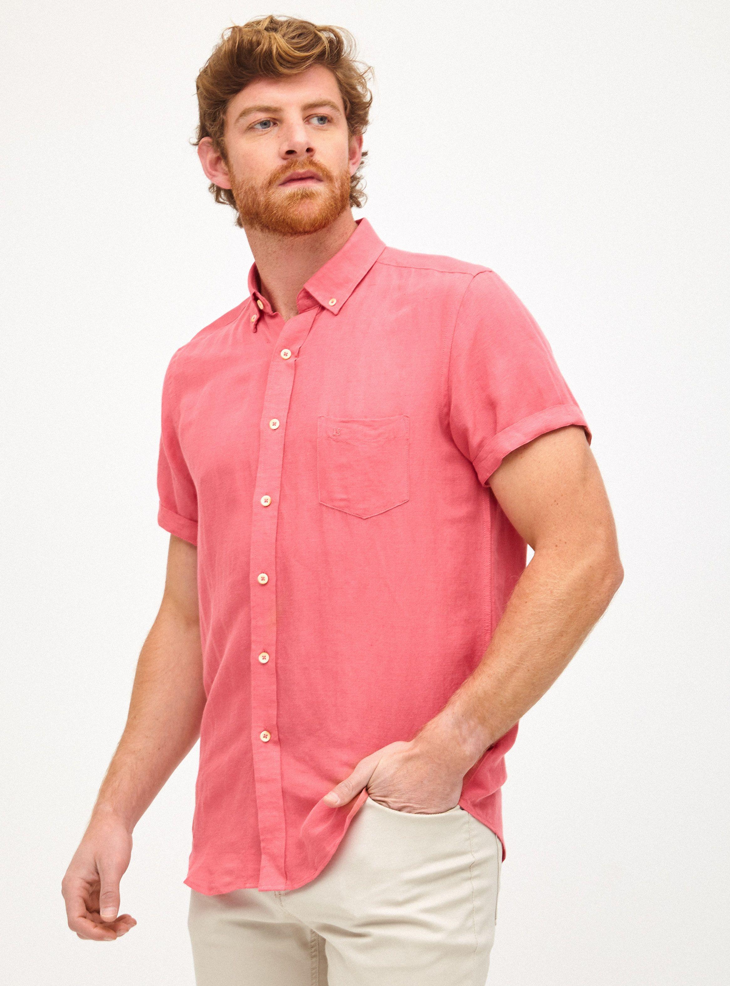 Camisa Bolsillo Manga Corta Lisa-0