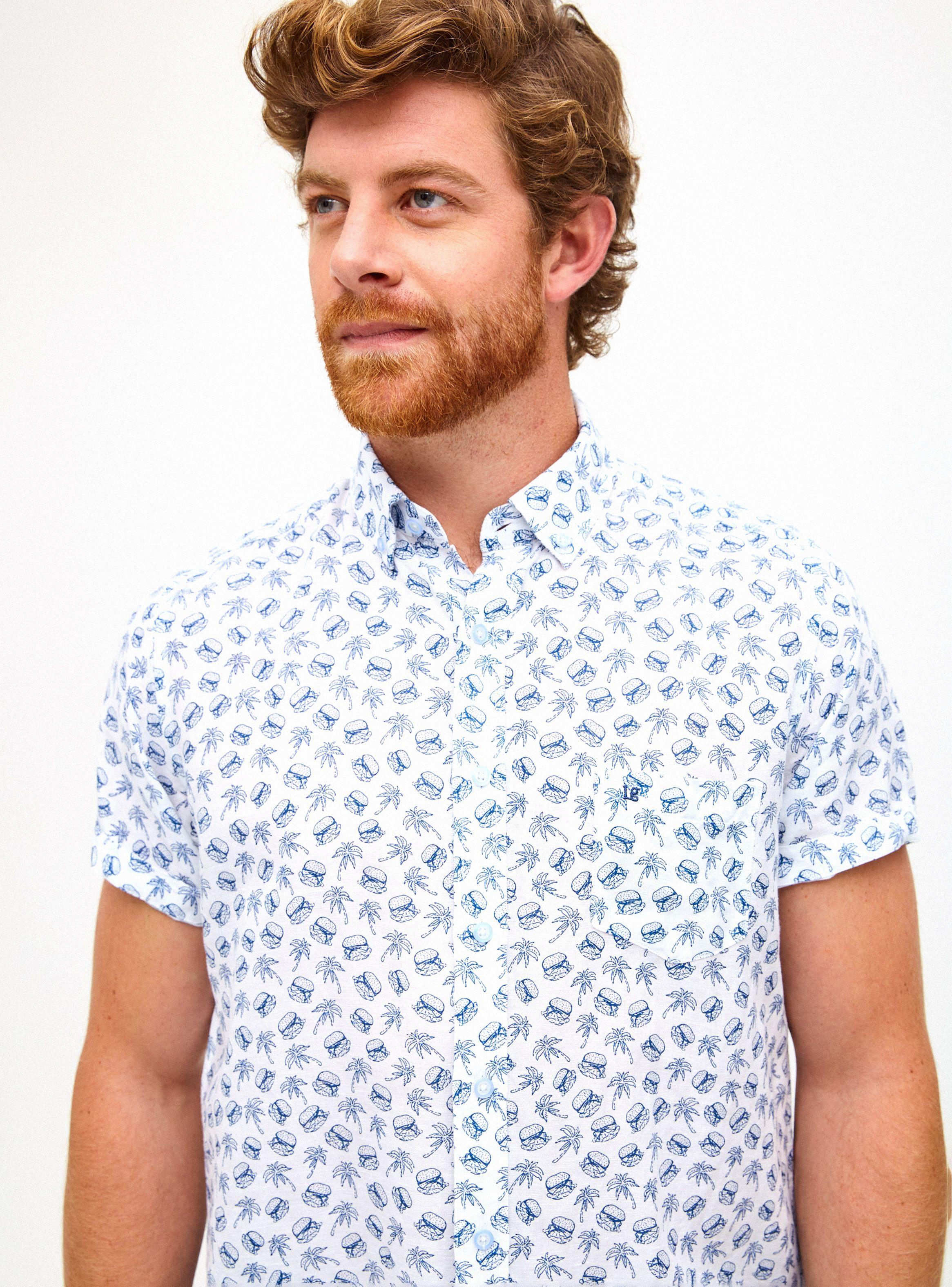 Camisa Bolsillo Manga Corta Mini Print-2