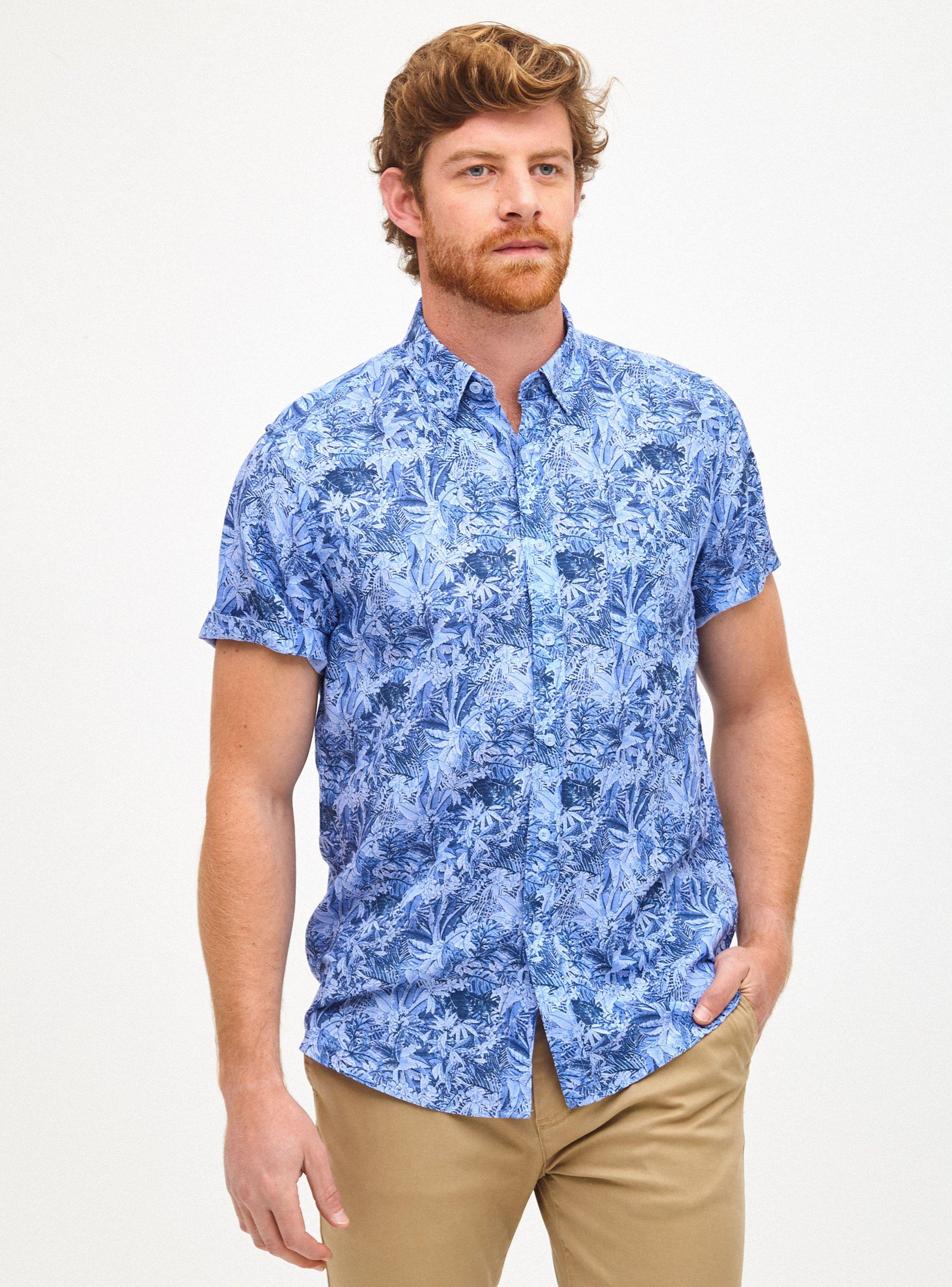 Camisa Bolsillo Manga Corta Mini Print-0