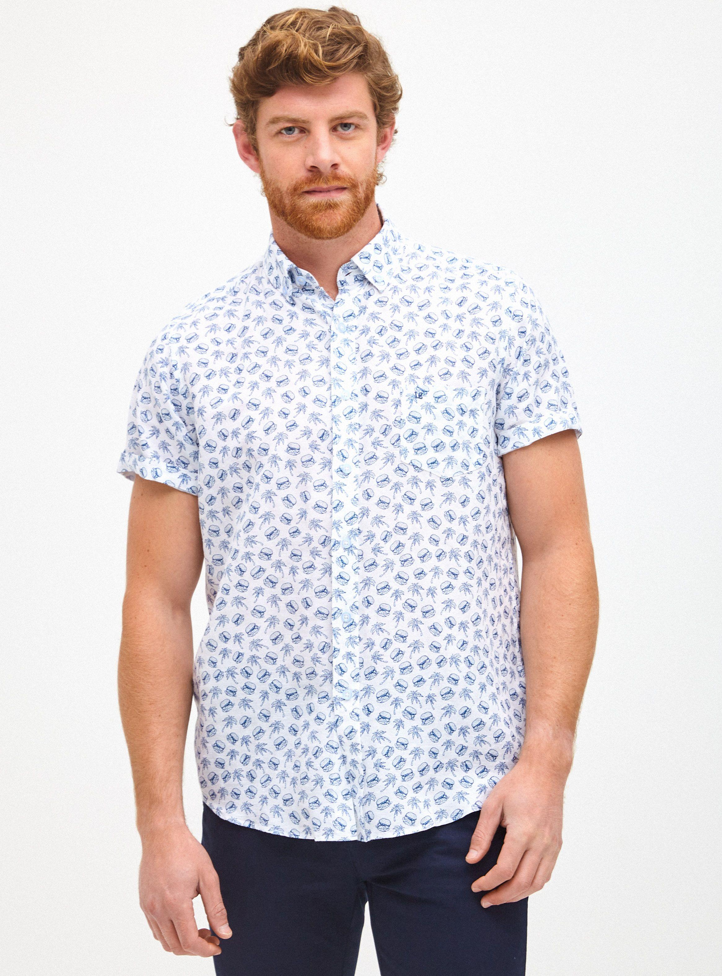 Camisa Bolsillo Manga Corta Mini Print-0