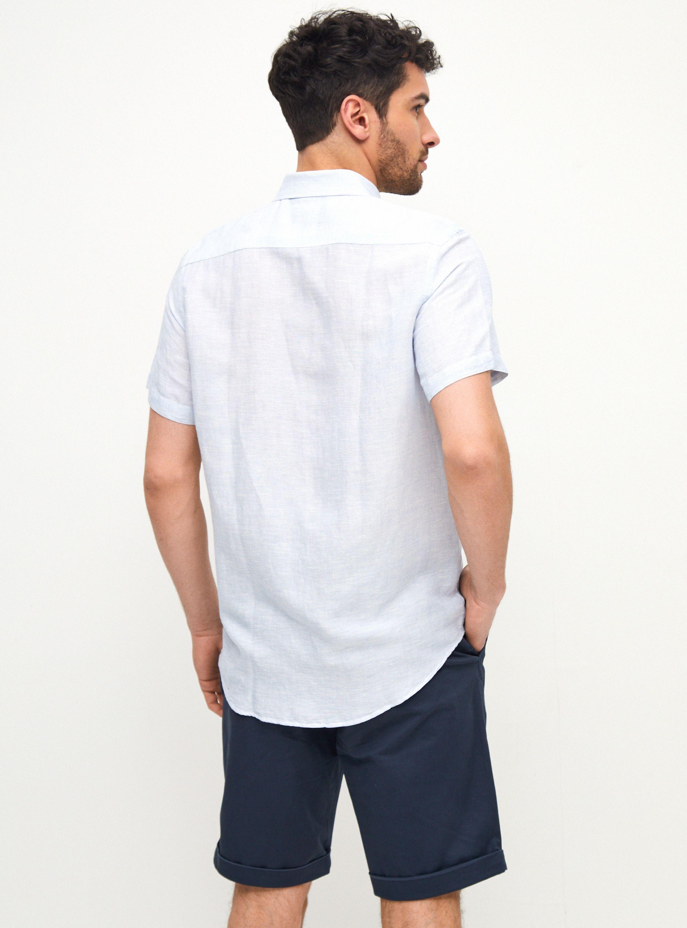 Camisa Manga Corta Lino Rayada-1