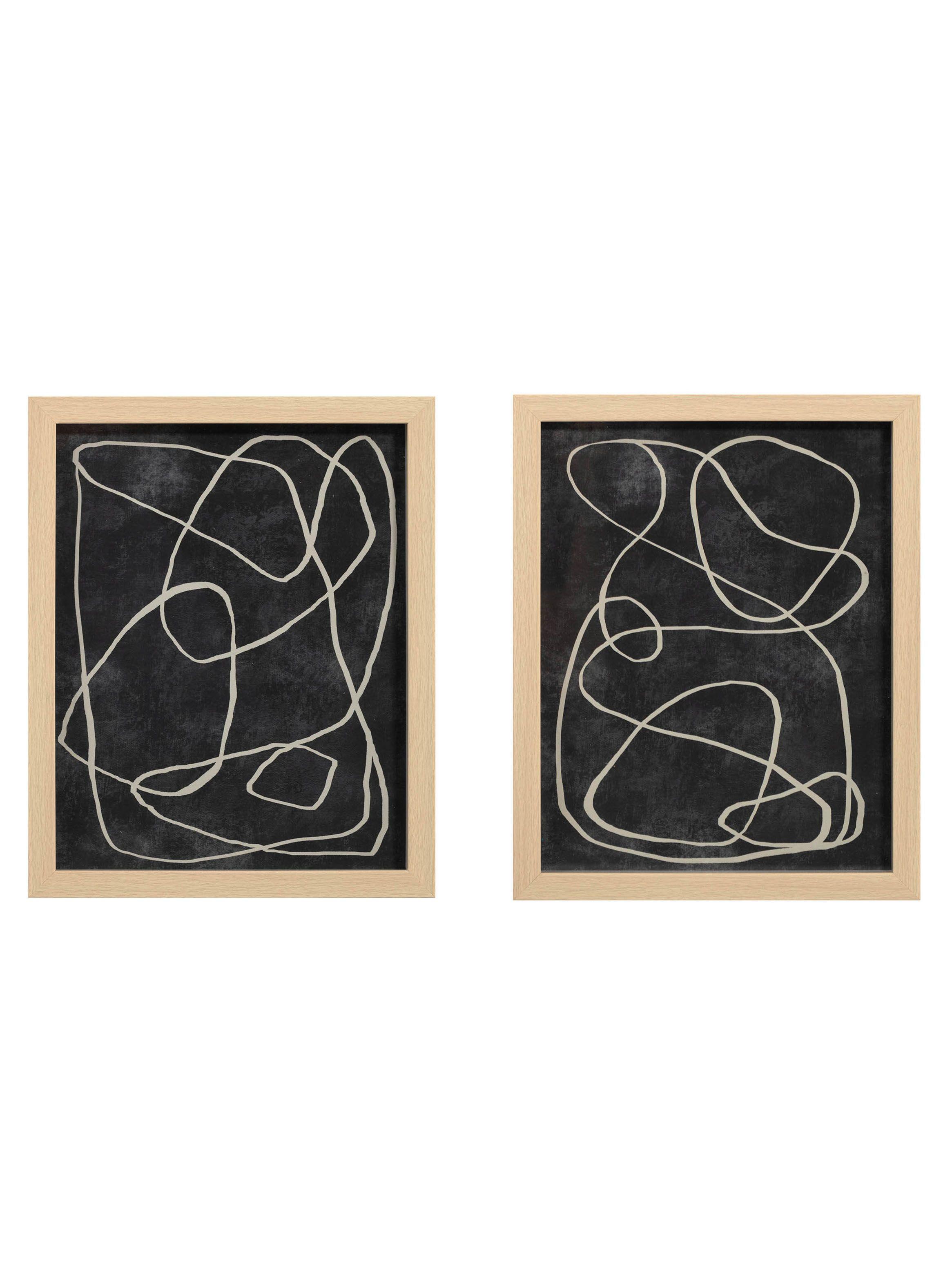 Set 2 Cuadros ABS Negro 28 x 35 cm-0