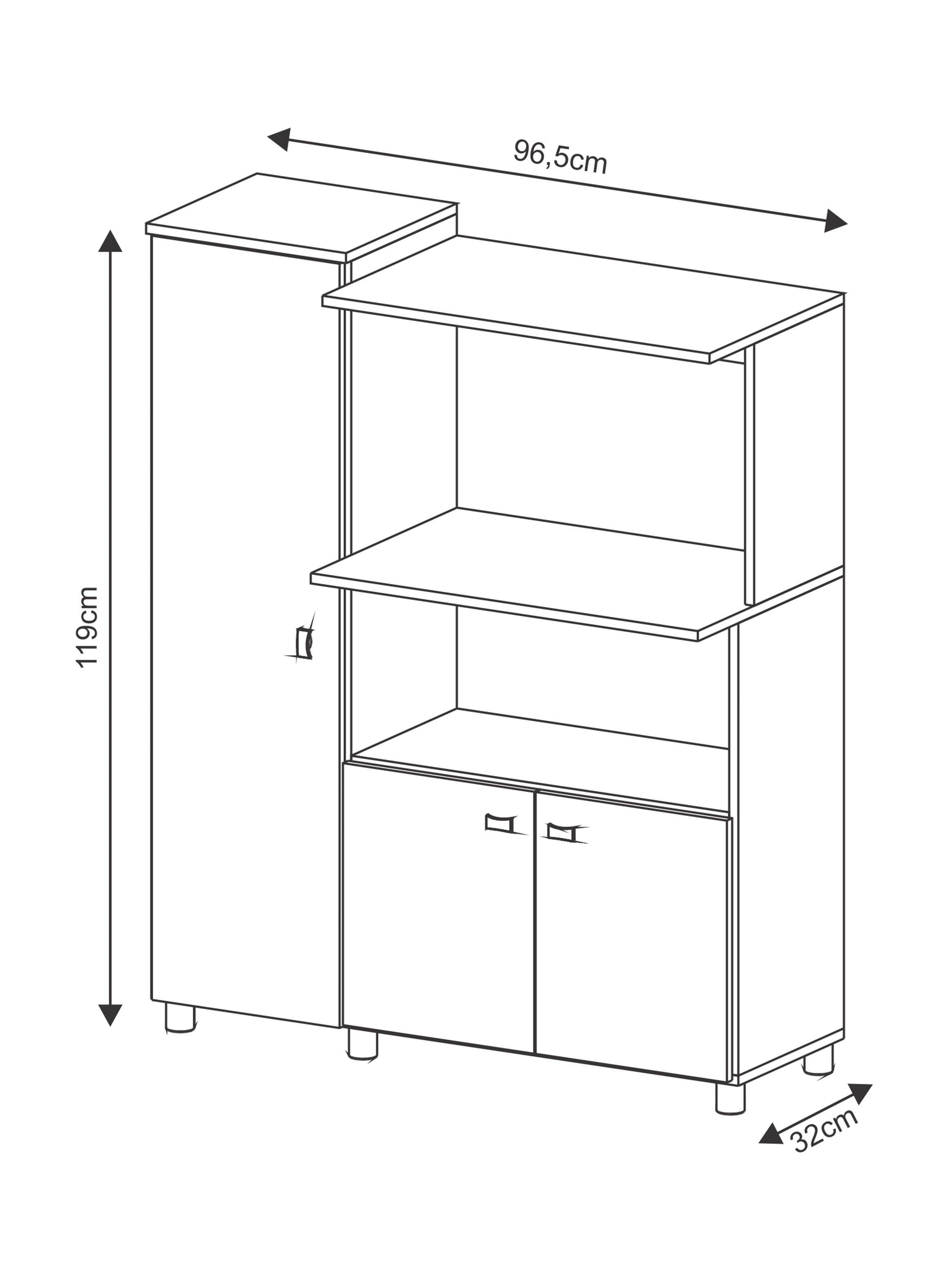 Mueble Organizador de Cocina 3 Puertas-4