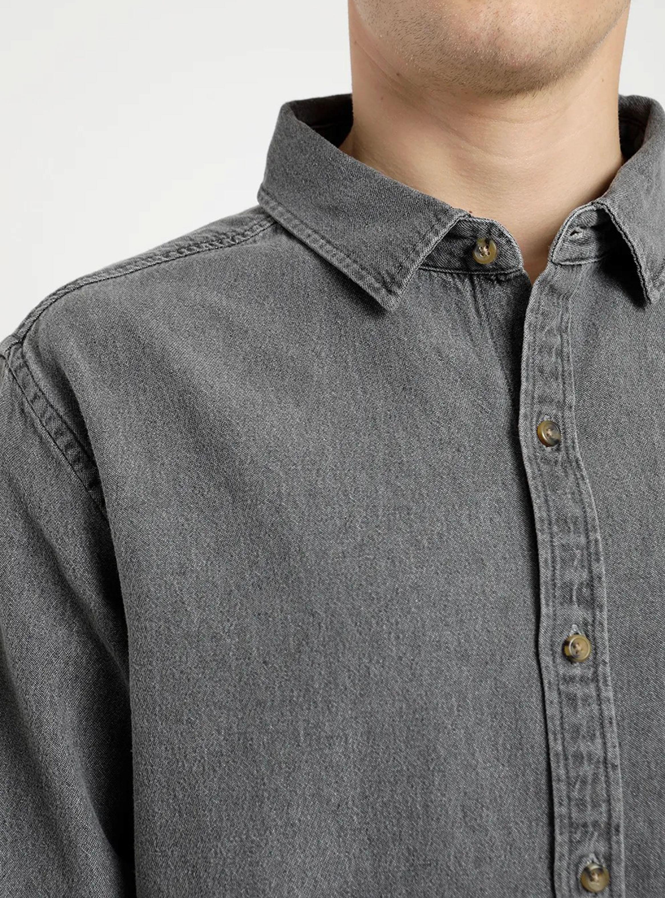 Camisa Manga Larga Denim Grafito Algodón Orgánico-2
