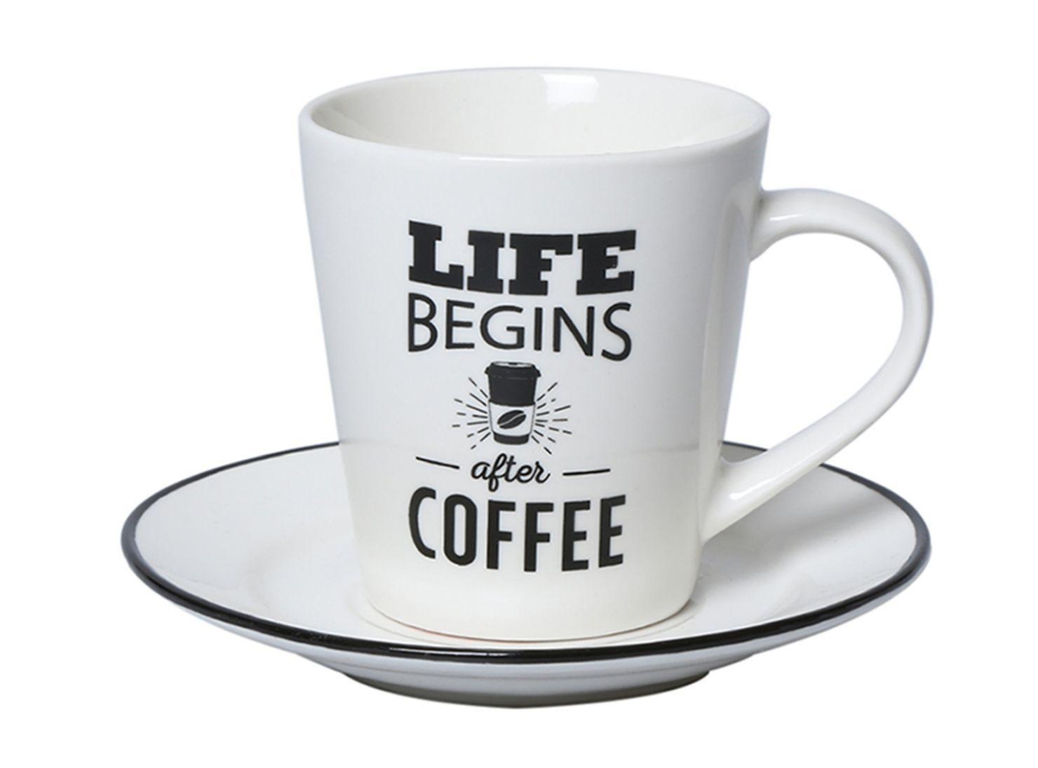 Set 4 Tazas Café + Plato Porcelana Attimo-2