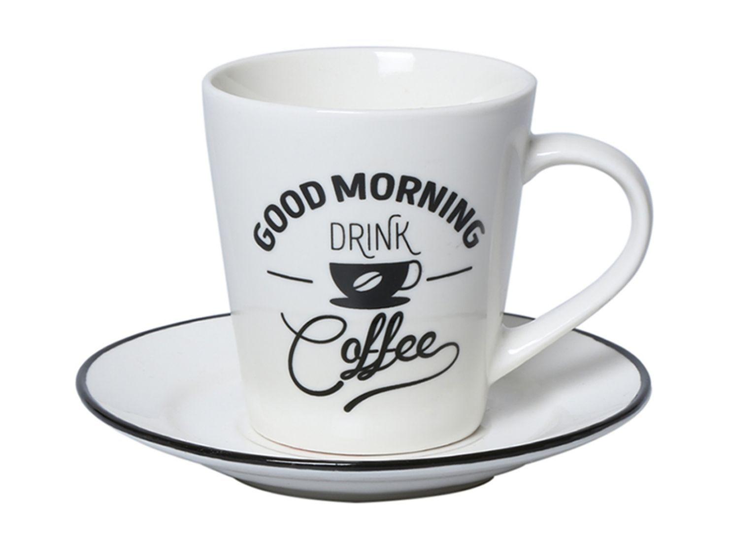 Set 4 Tazas Café + Plato Porcelana Attimo-4
