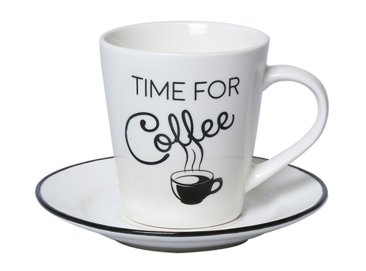 Set 4 Tazas Café + Plato Porcelana Attimo-3