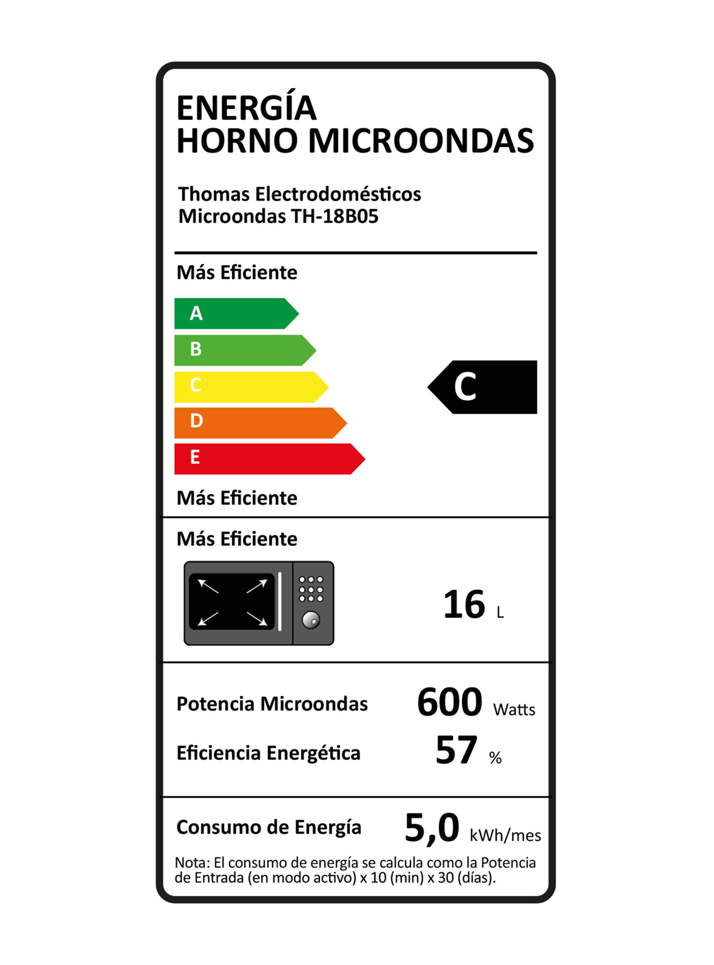 Microondas Análogo 18 Litros 700W TH-18B05-9