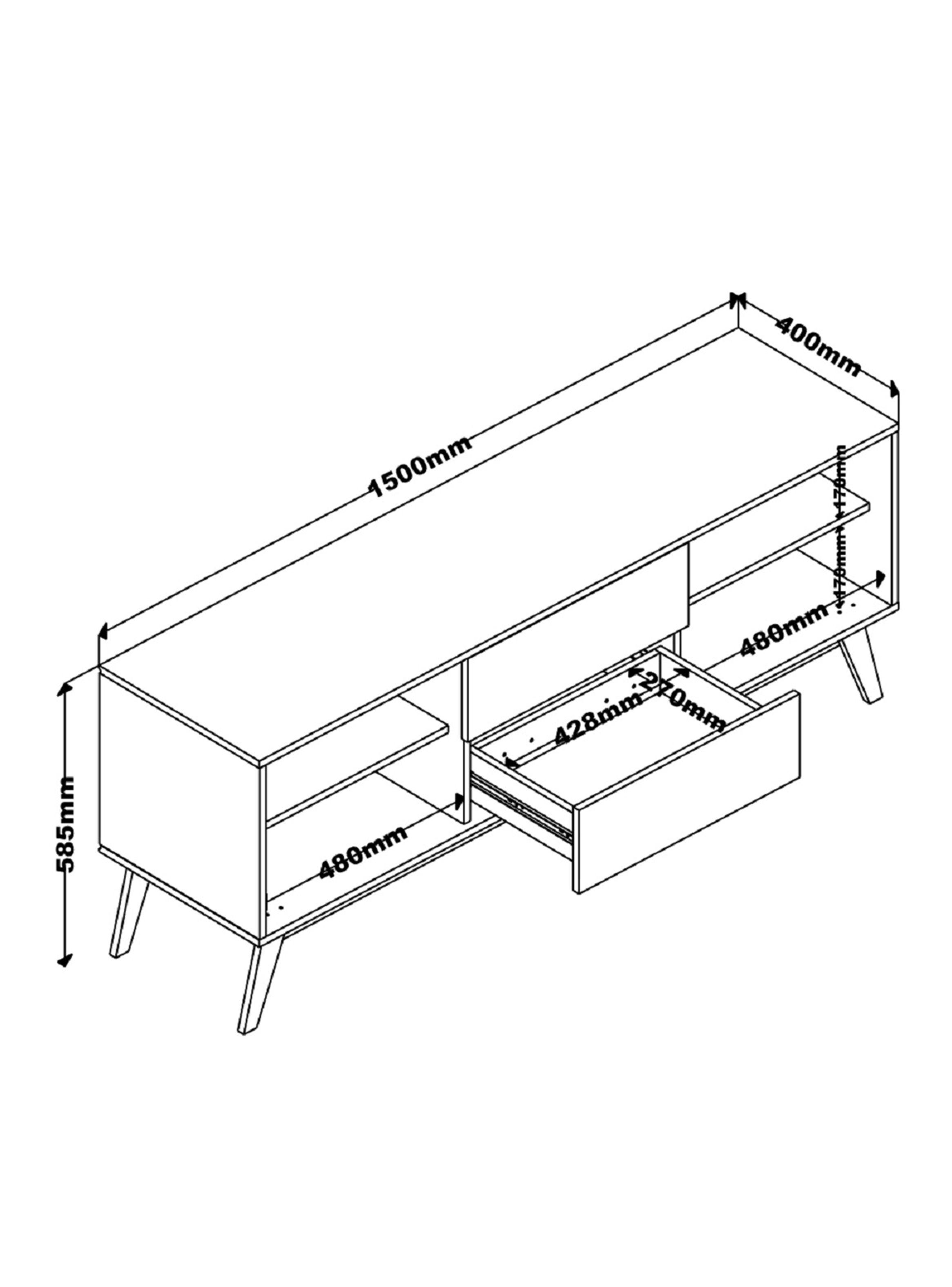 Rack Tv Pasadena 2 Cajones Blanco-1