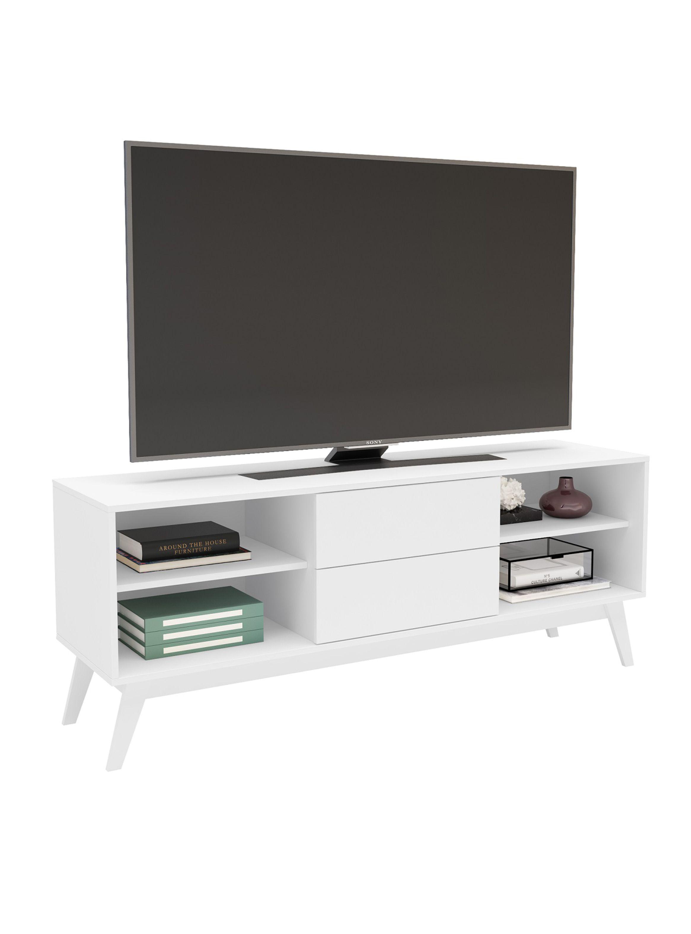 Rack Tv Pasadena 2 Cajones Blanco-4