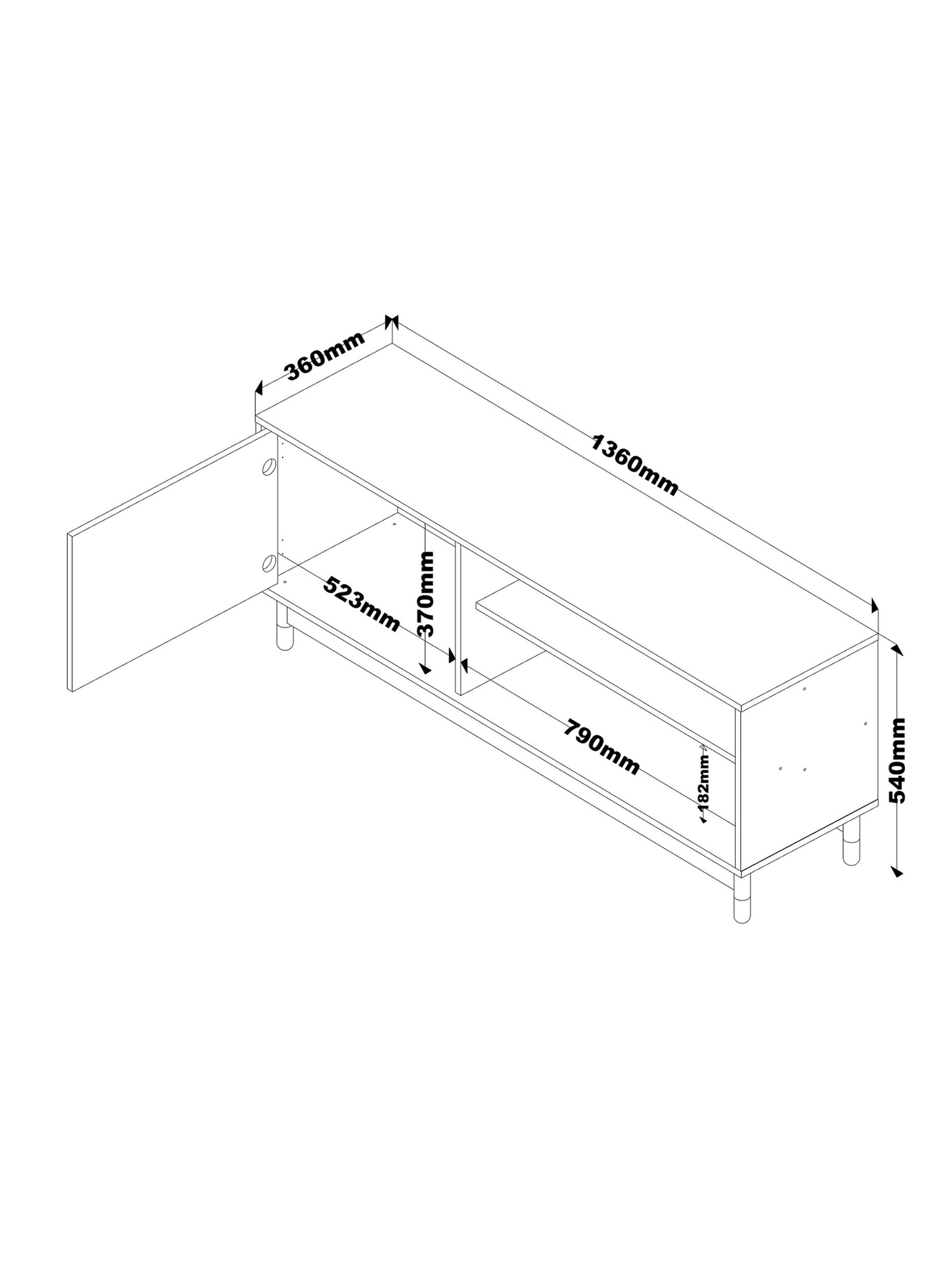 Rack Tv Sugar Land 1 Puerta Blanco-1
