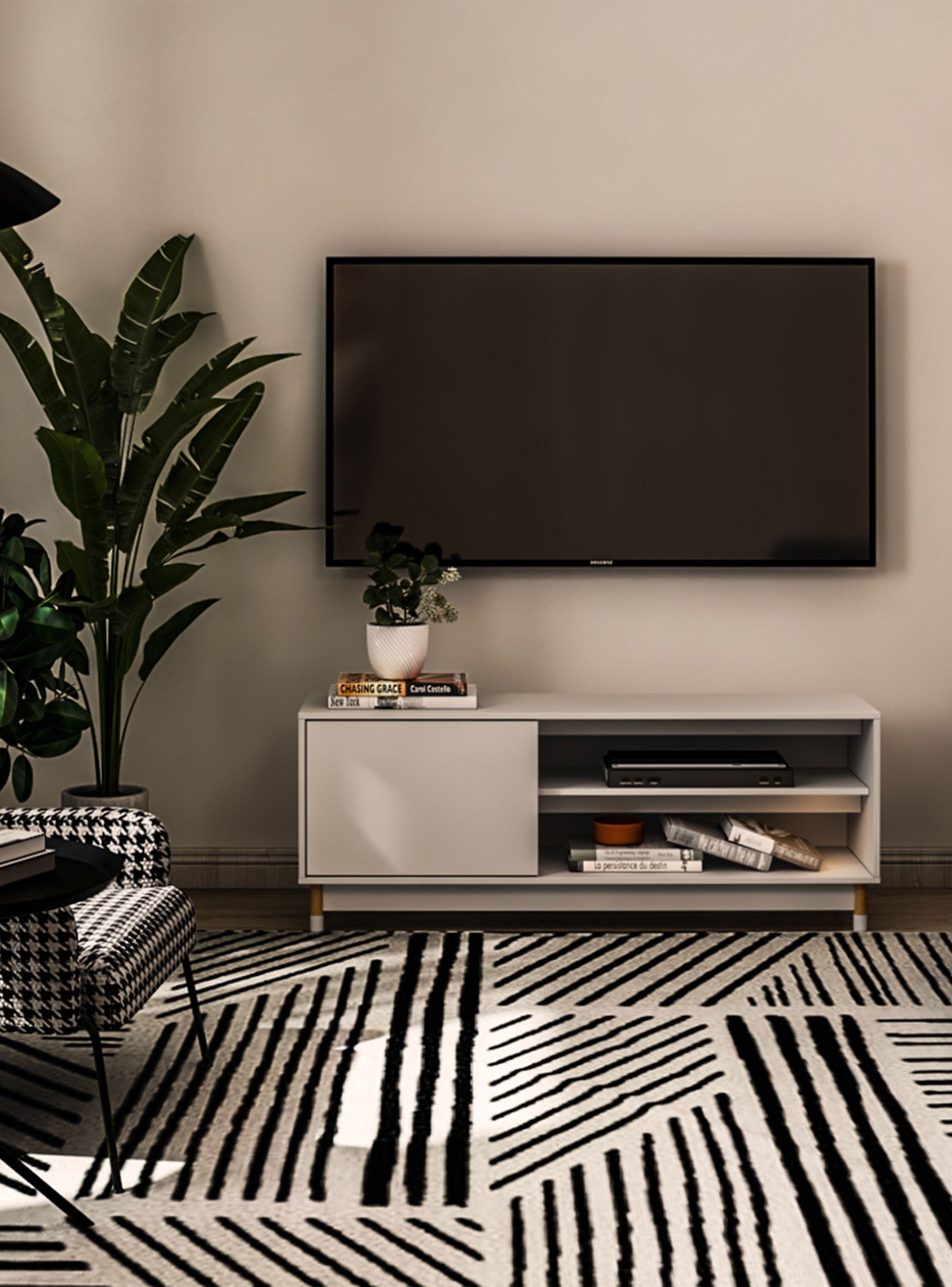 Rack Tv Sugar Land 1 Puerta Blanco-5