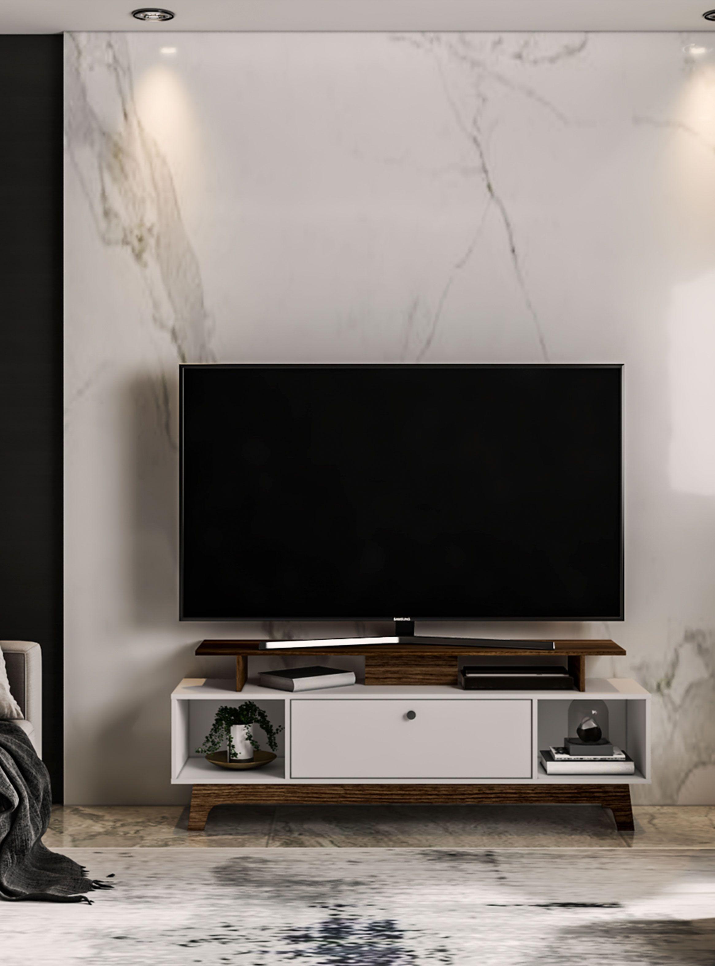 Rack Tv Toronto 1 Puerta Blanco-5