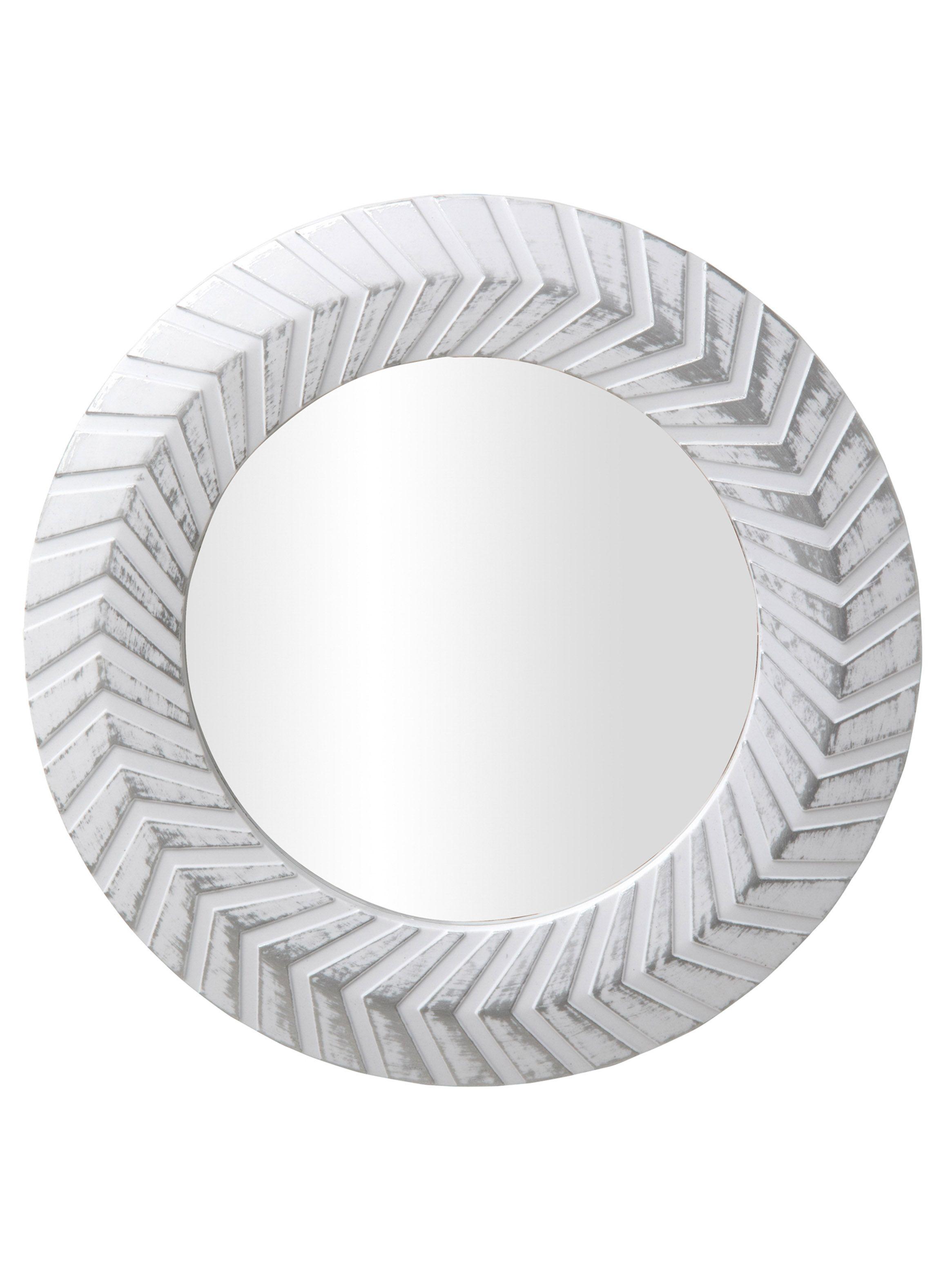 Espejo Redondo 25 cm Blanco Envejecido  VGO-0