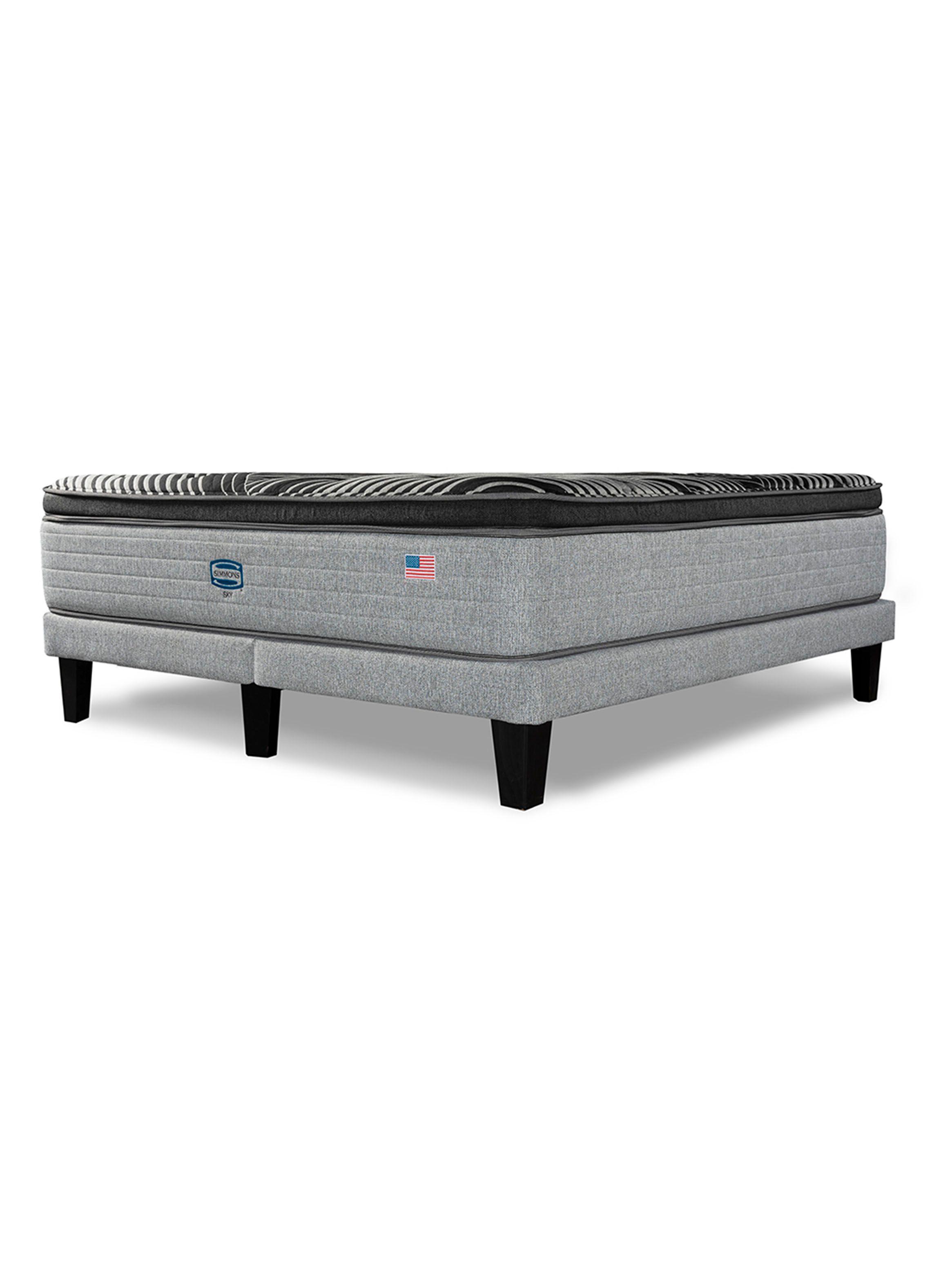Cama Europea Sky 2 Plazas Plata-2