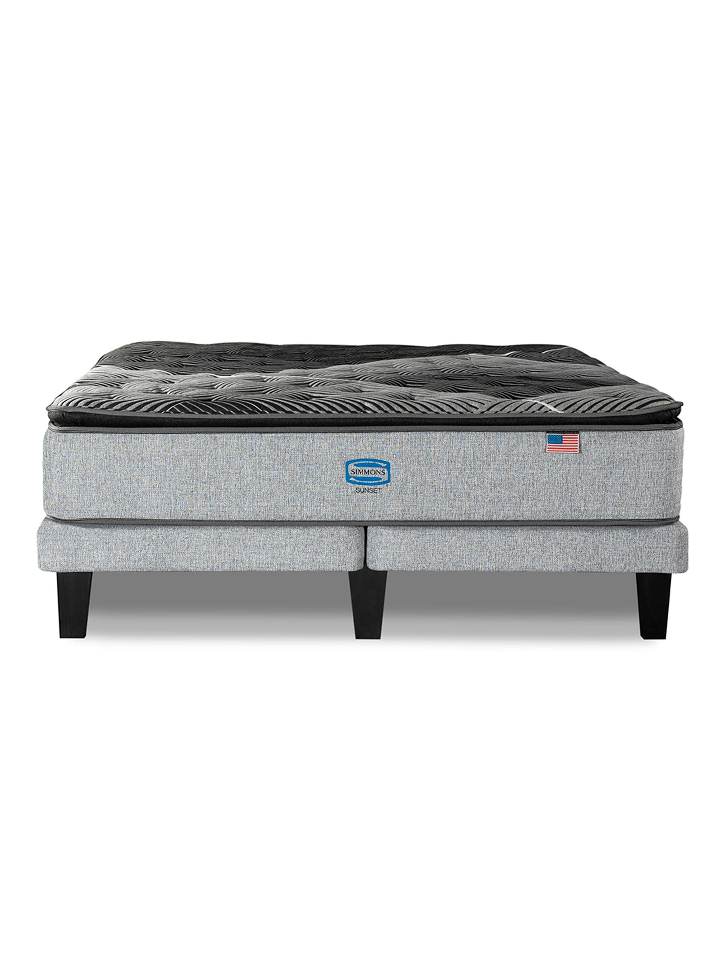 Cama Europea Sunset 2 Plazas Plata-2