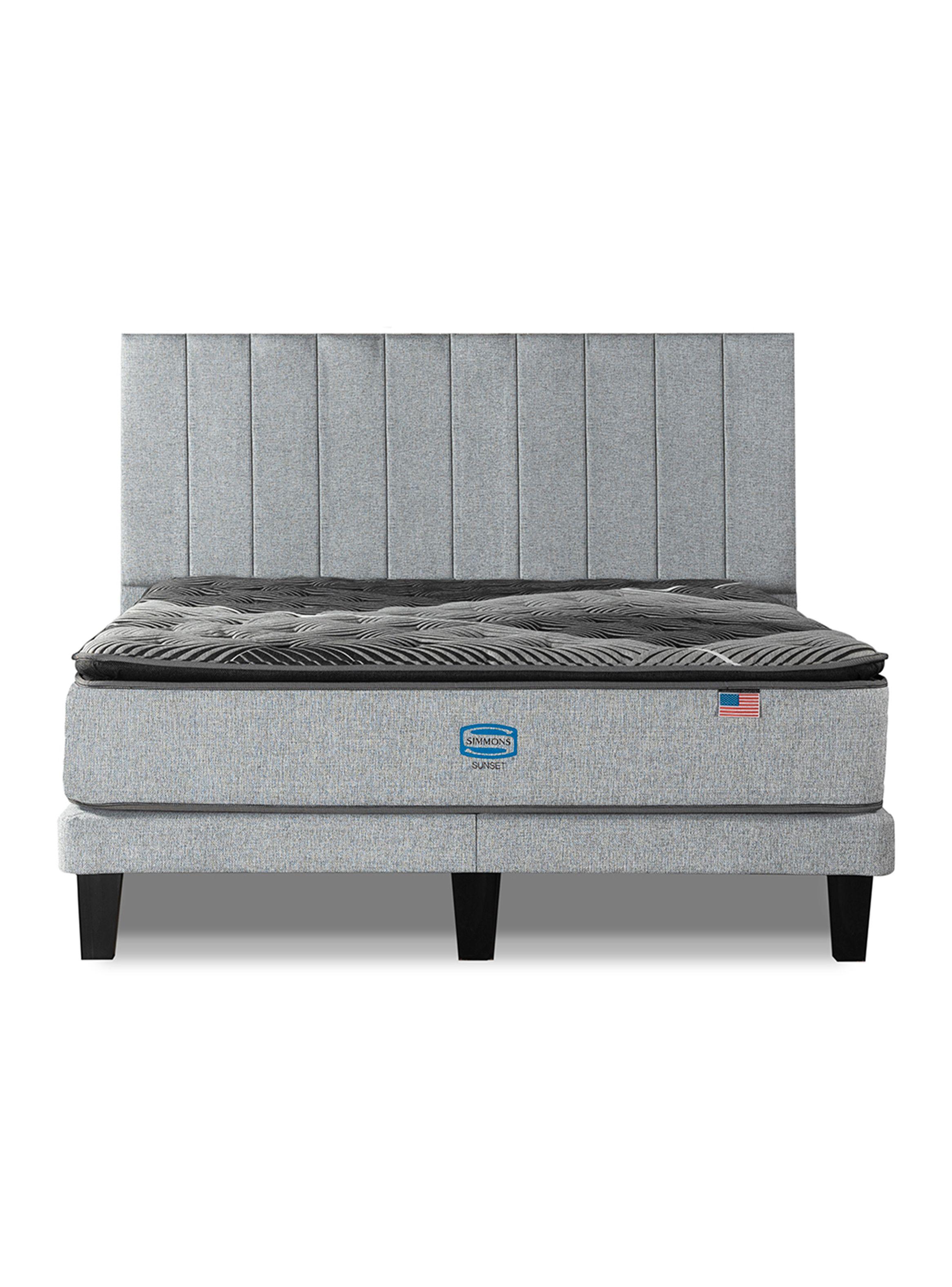 Cama Europea Sunset King Respaldo Tibet Plata-1