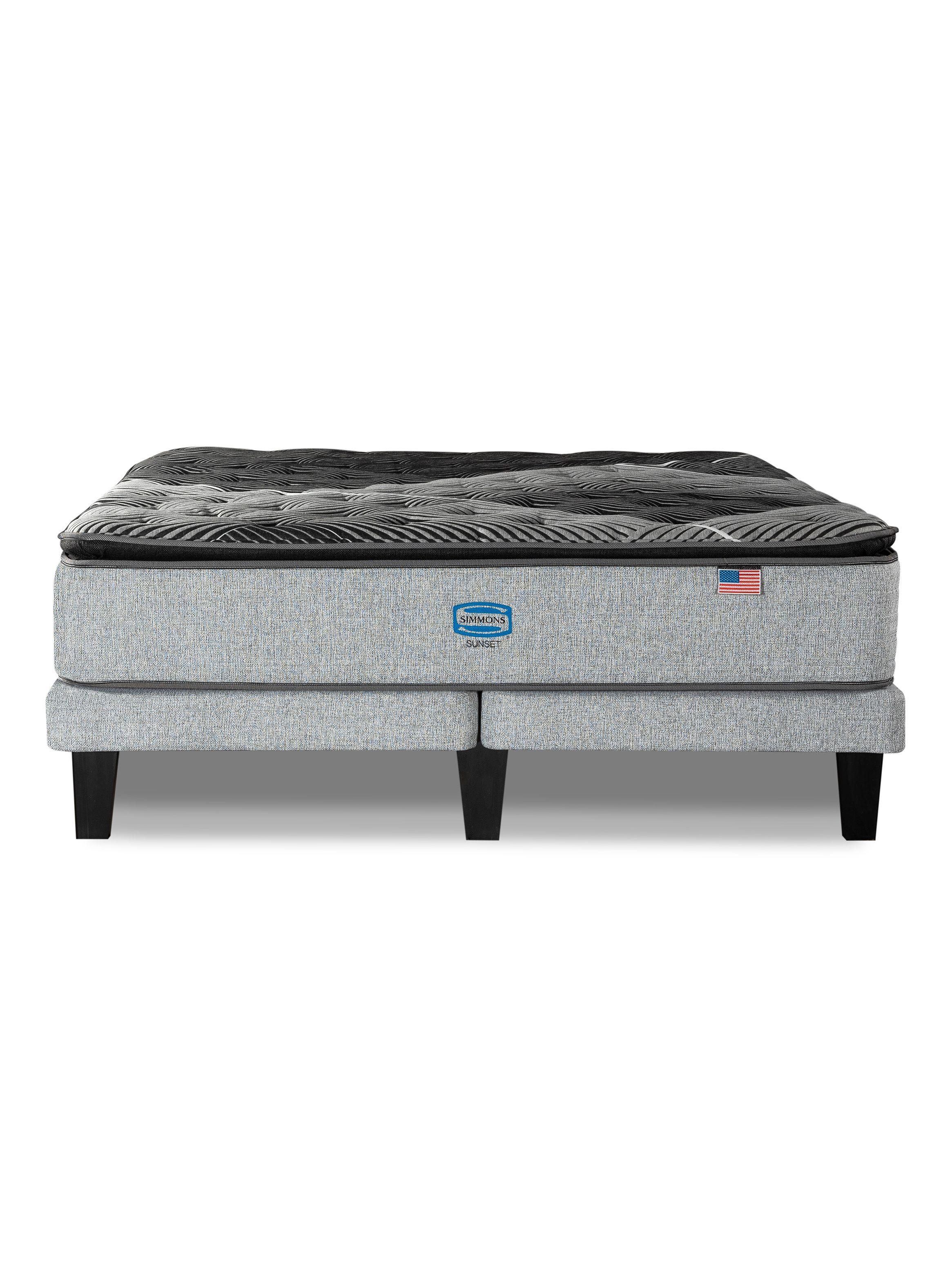 Cama Europea Sunet King + Respaldo Tignes Plata-2