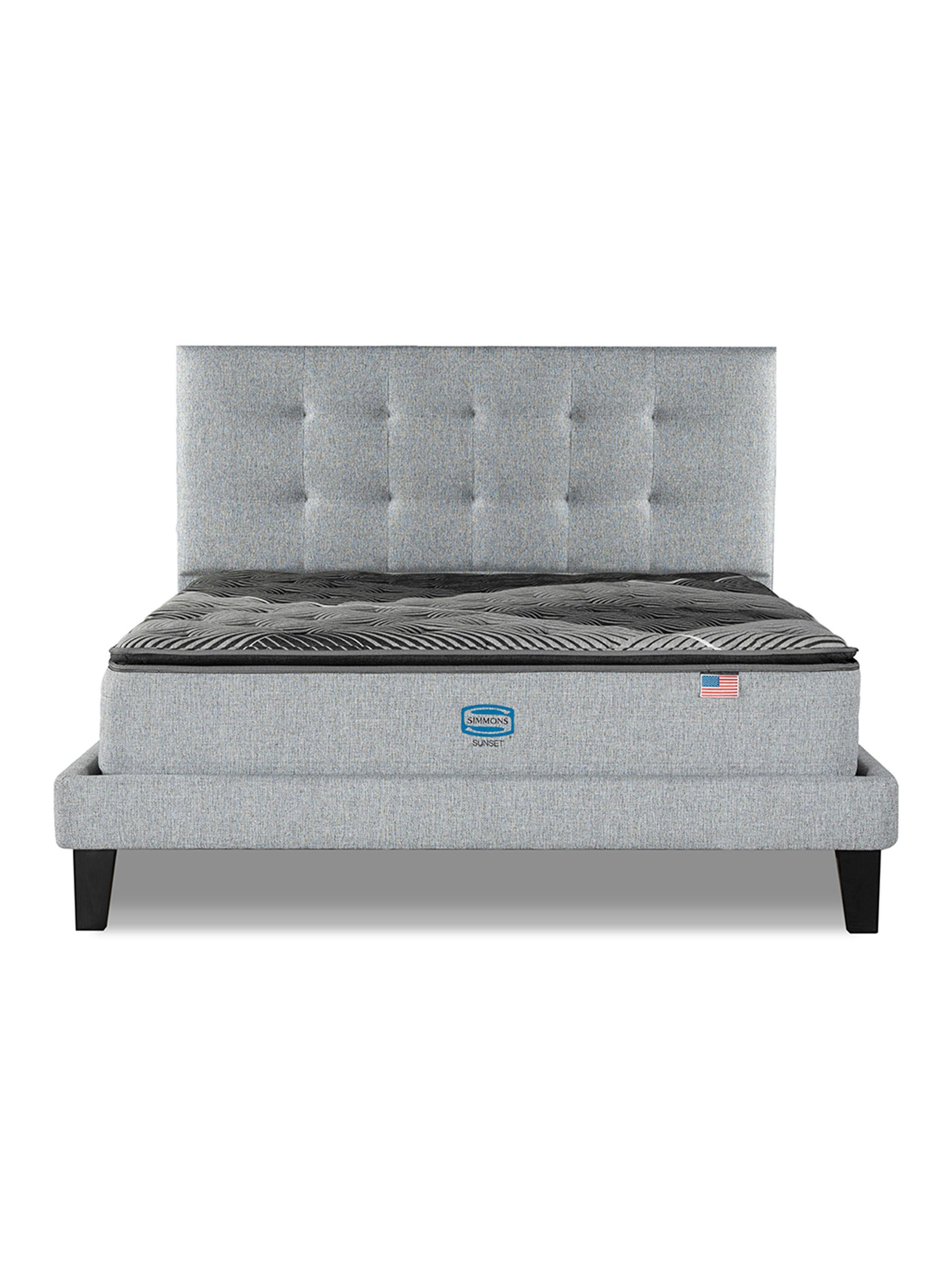 Cama Lownes Sunset 2 Plazas + Respaldo Tignes Plata-2