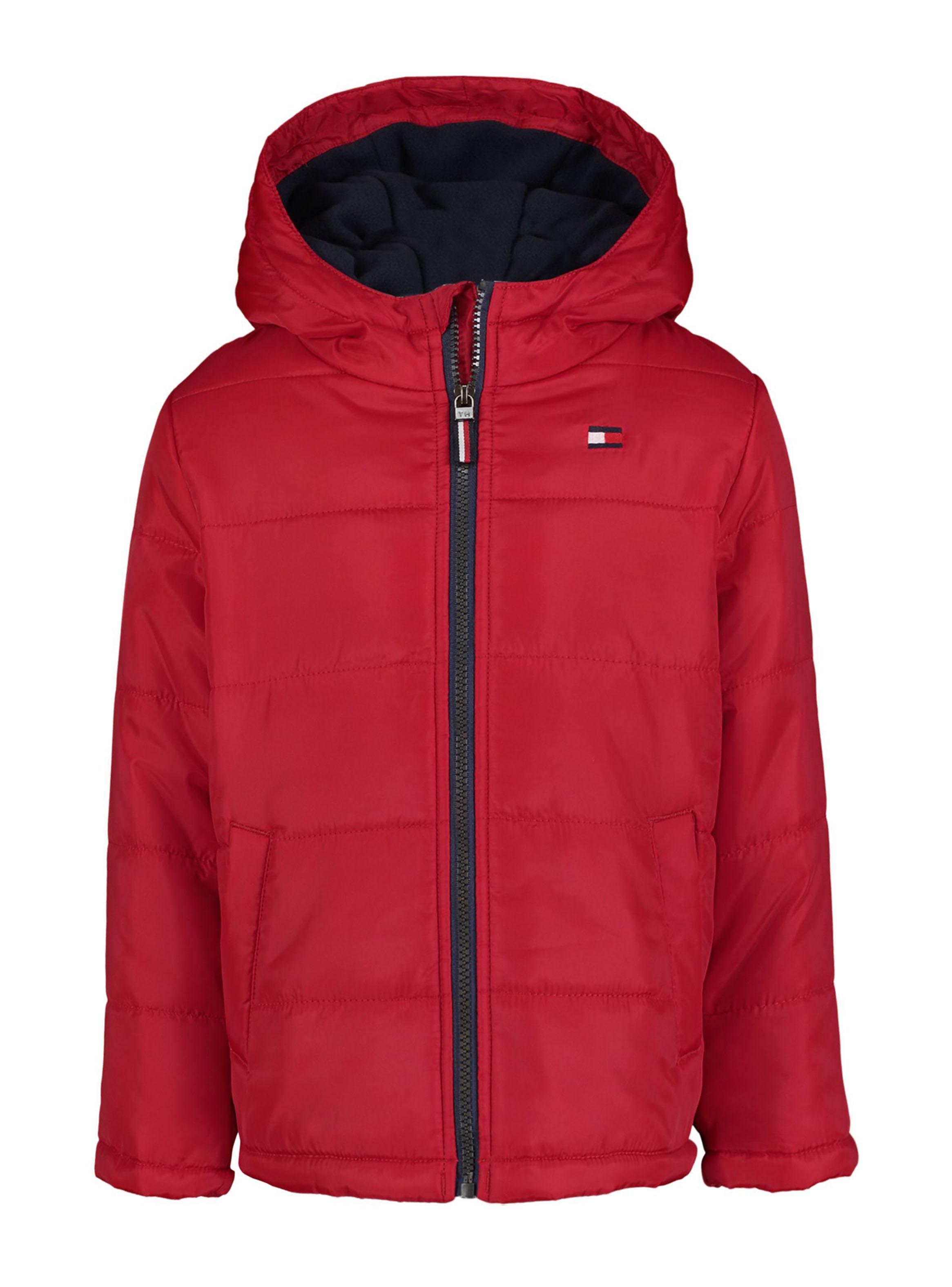 Parka Roja con Estampado en Manga-0