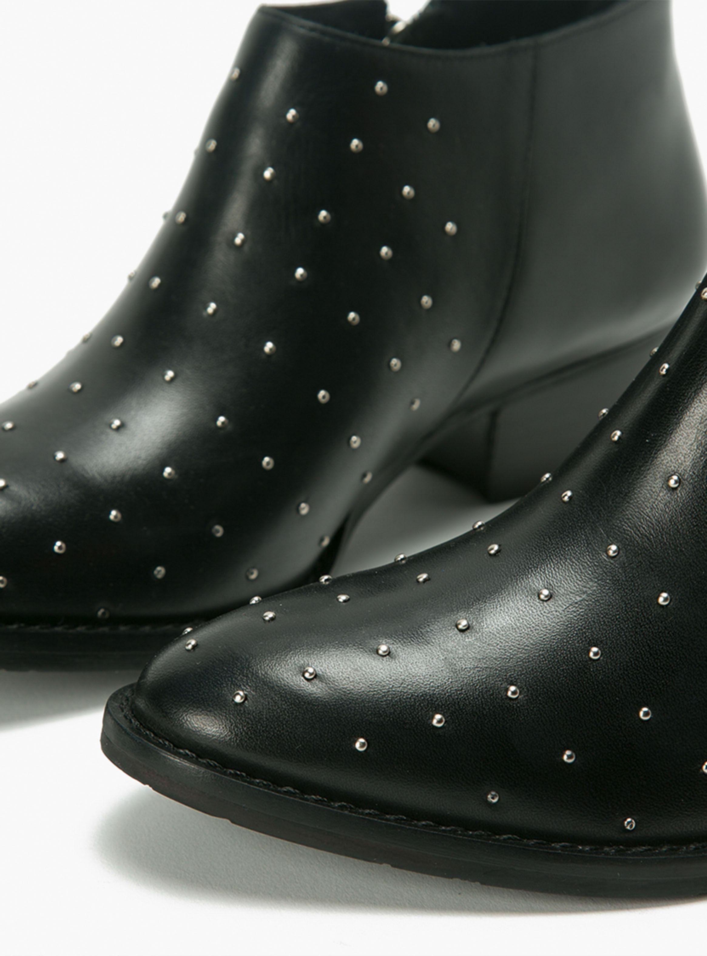 Botín Gacel Penny Casual Mujer Tachas Negro-4