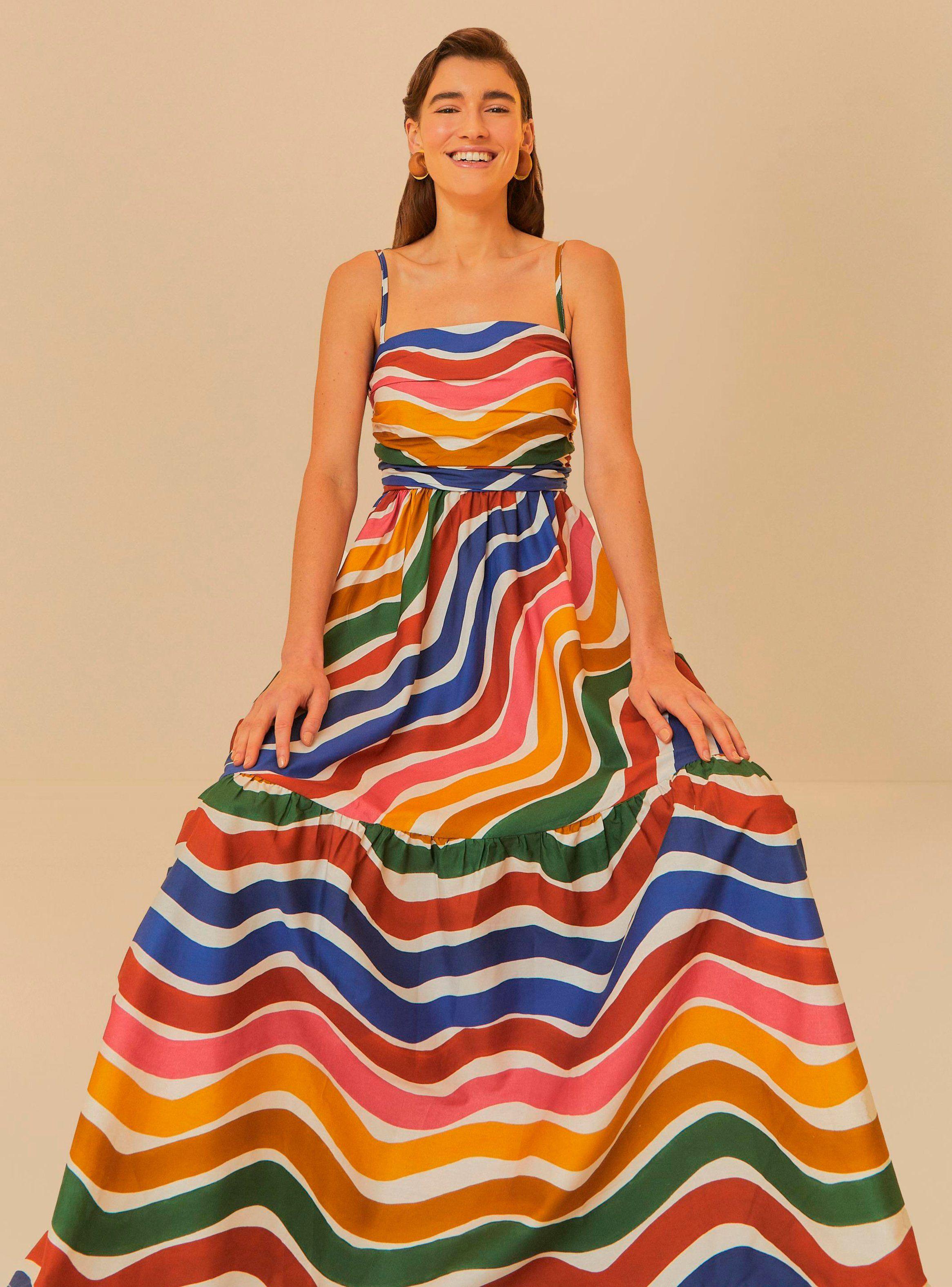 Vestido Largo Rayas Coloridas-2