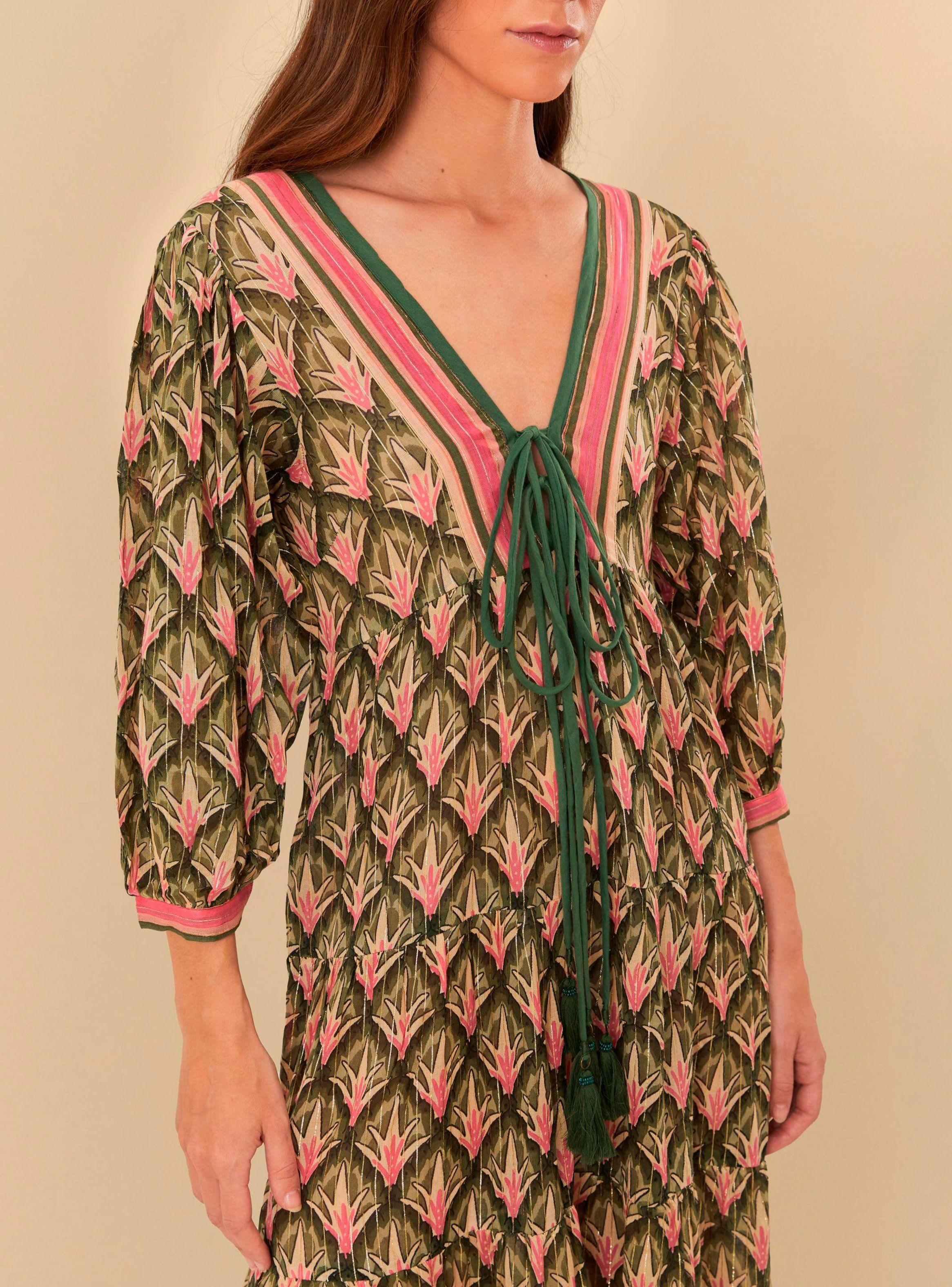 Vestido Largo con Amarra Frontal Estampado-2