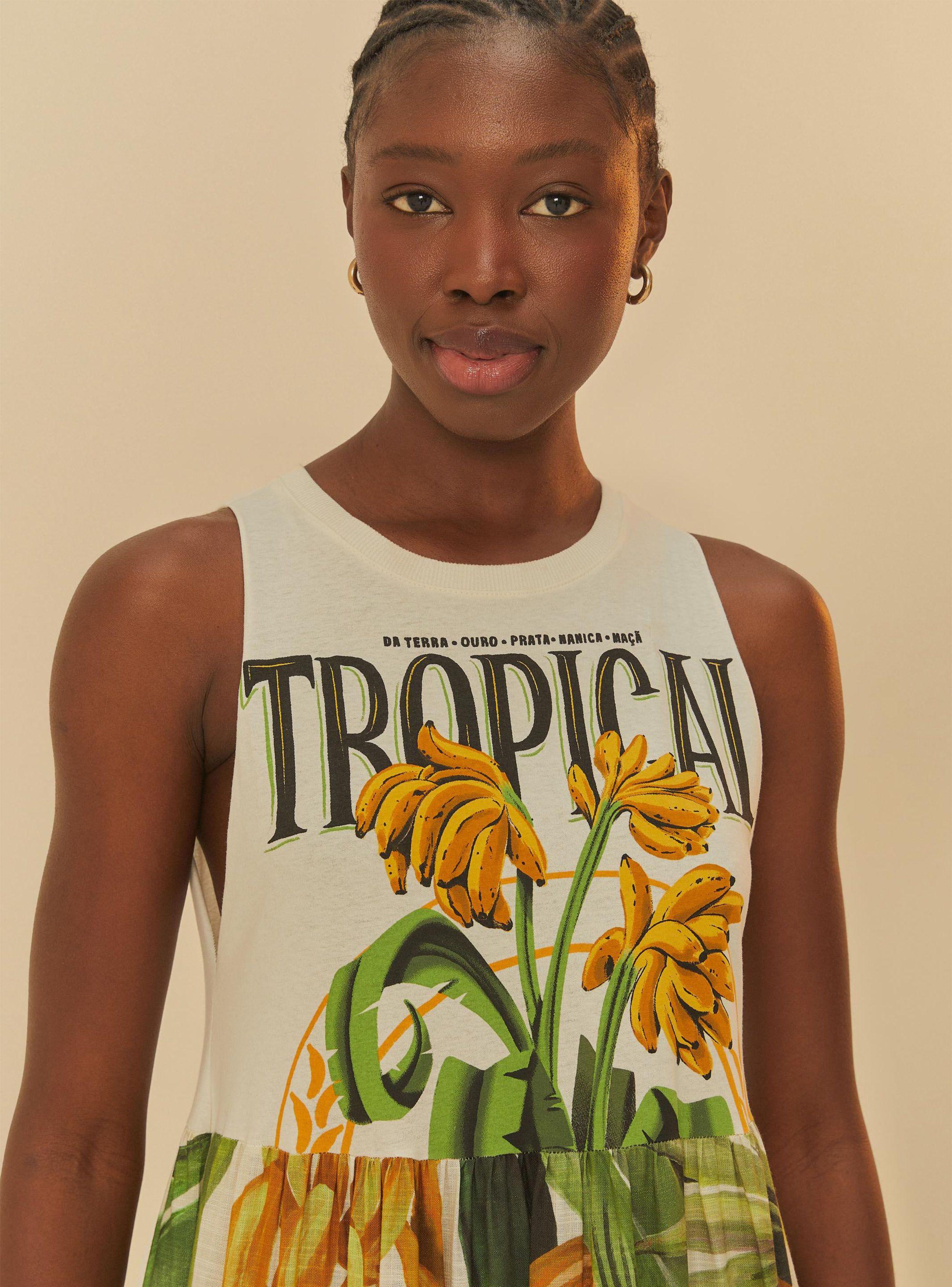 Vestido Largo Estampado Plátanos-3