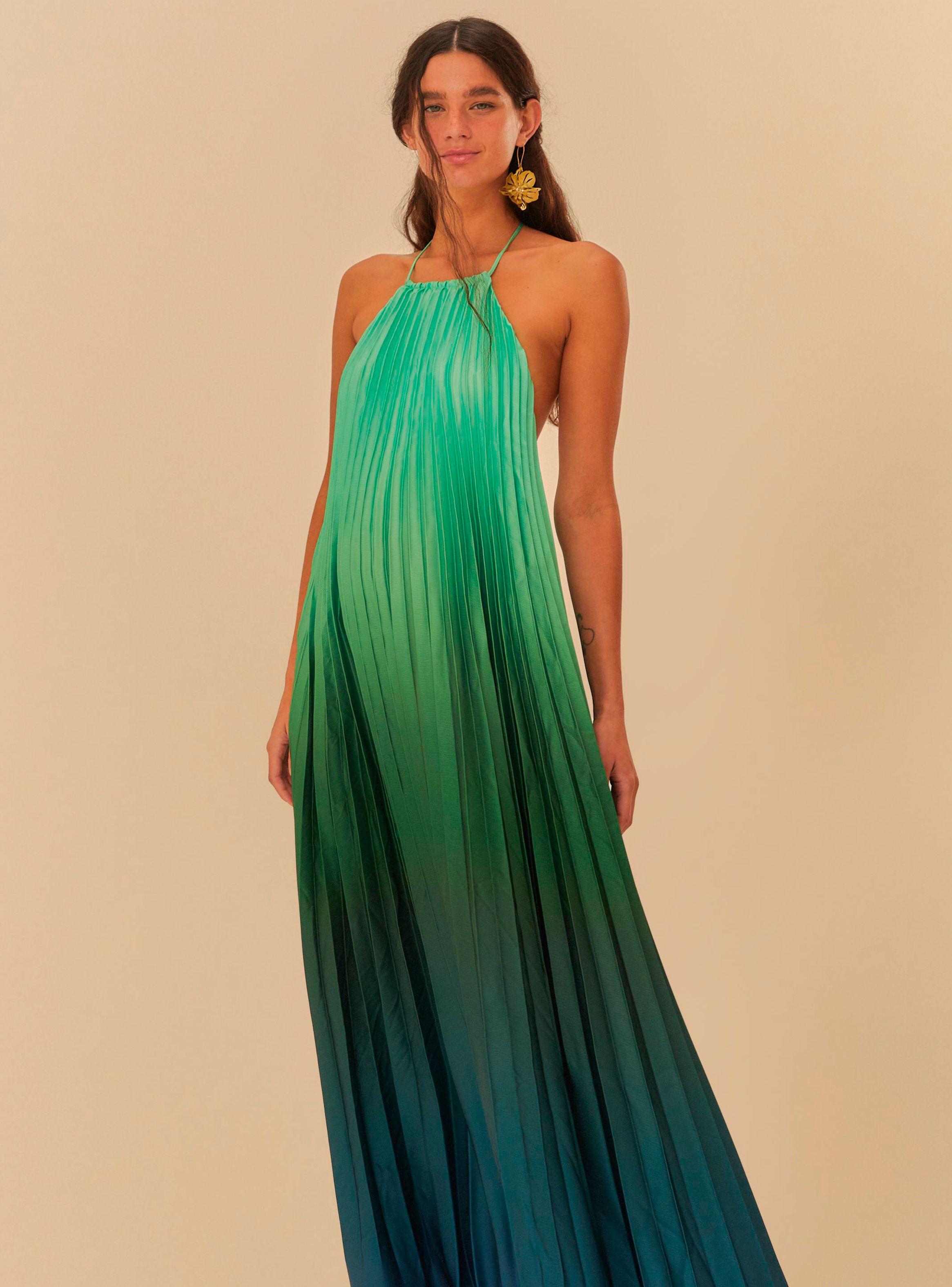 Vestido Largo Degradé con Textura-2