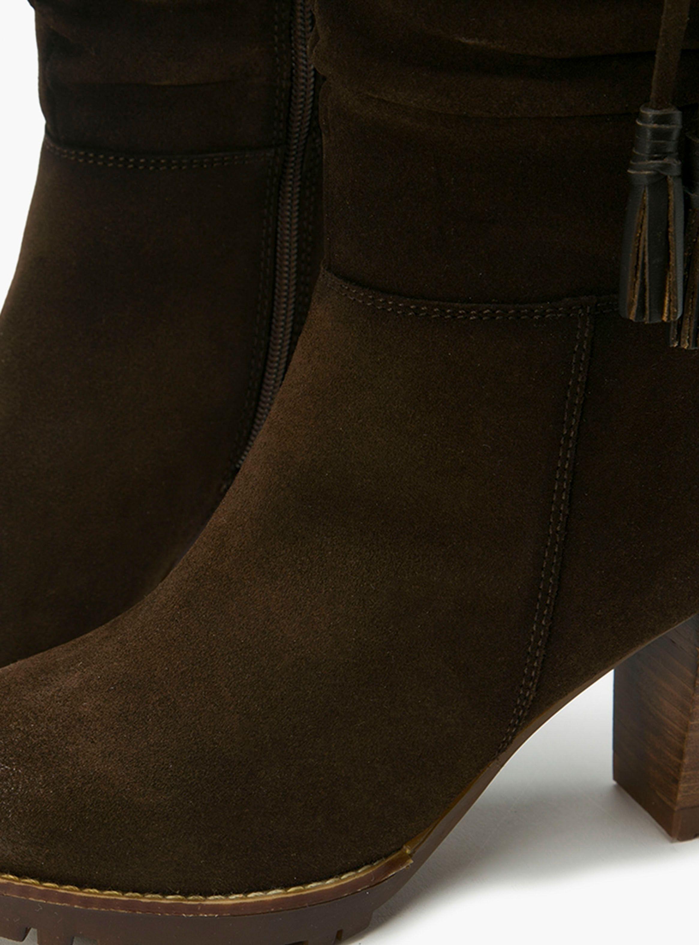 Bota Gacel Goldie Taco Cuadrado Chocolate Mujer-3