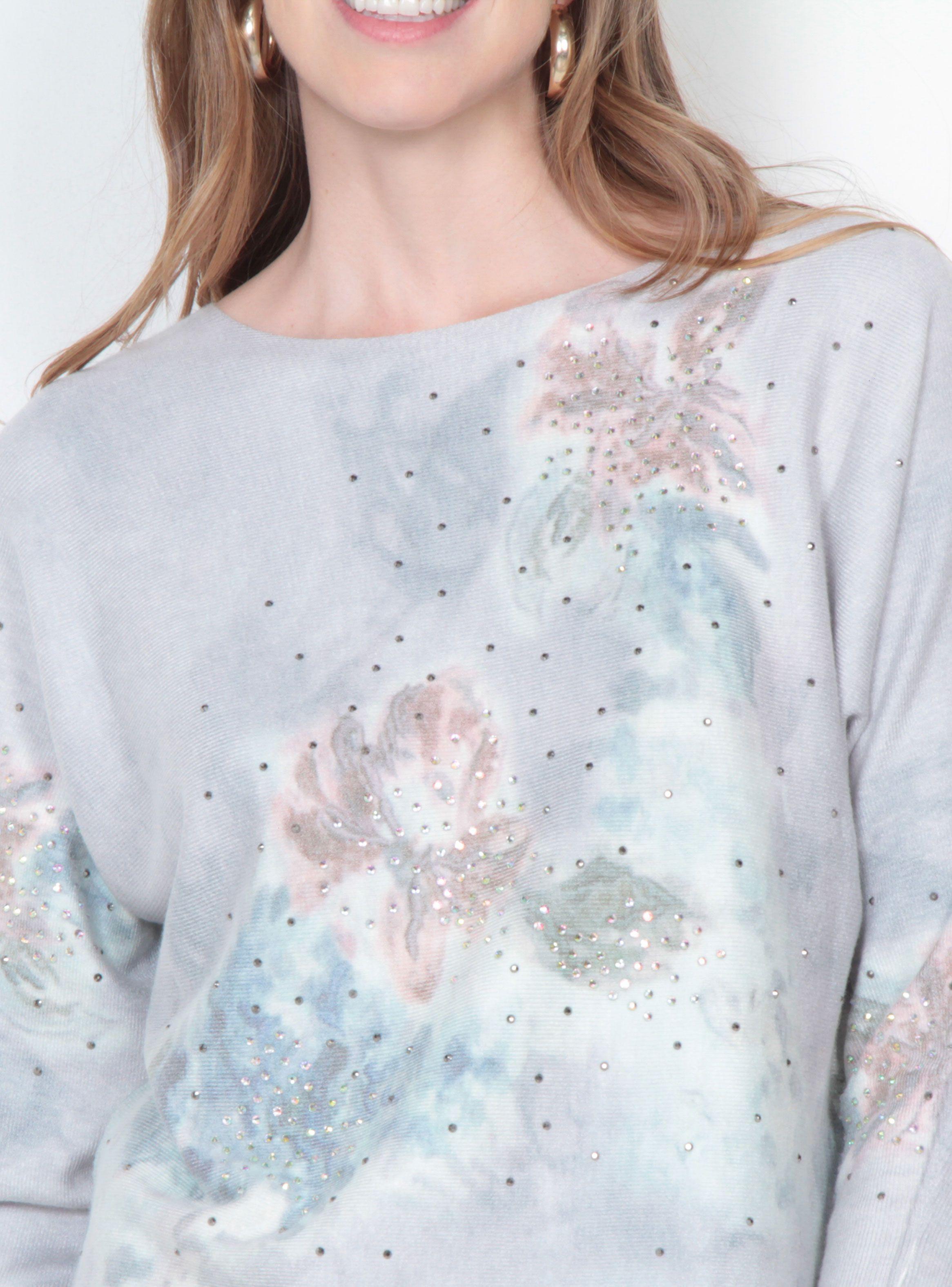 Sweater Manga 3/4 Sublimado con Strass Escote Redondo-2