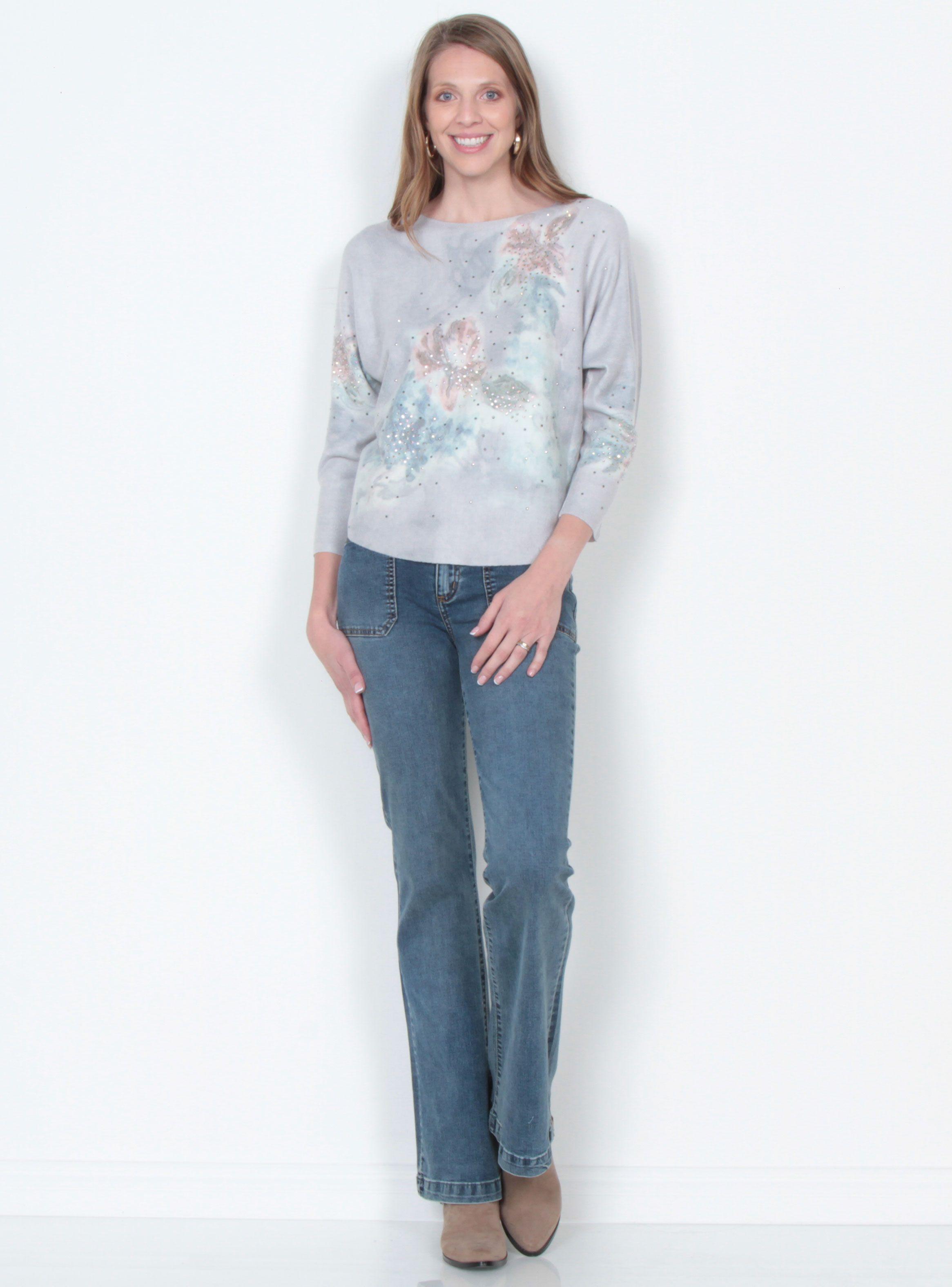 Sweater Manga 3/4 Sublimado con Strass Escote Redondo-3