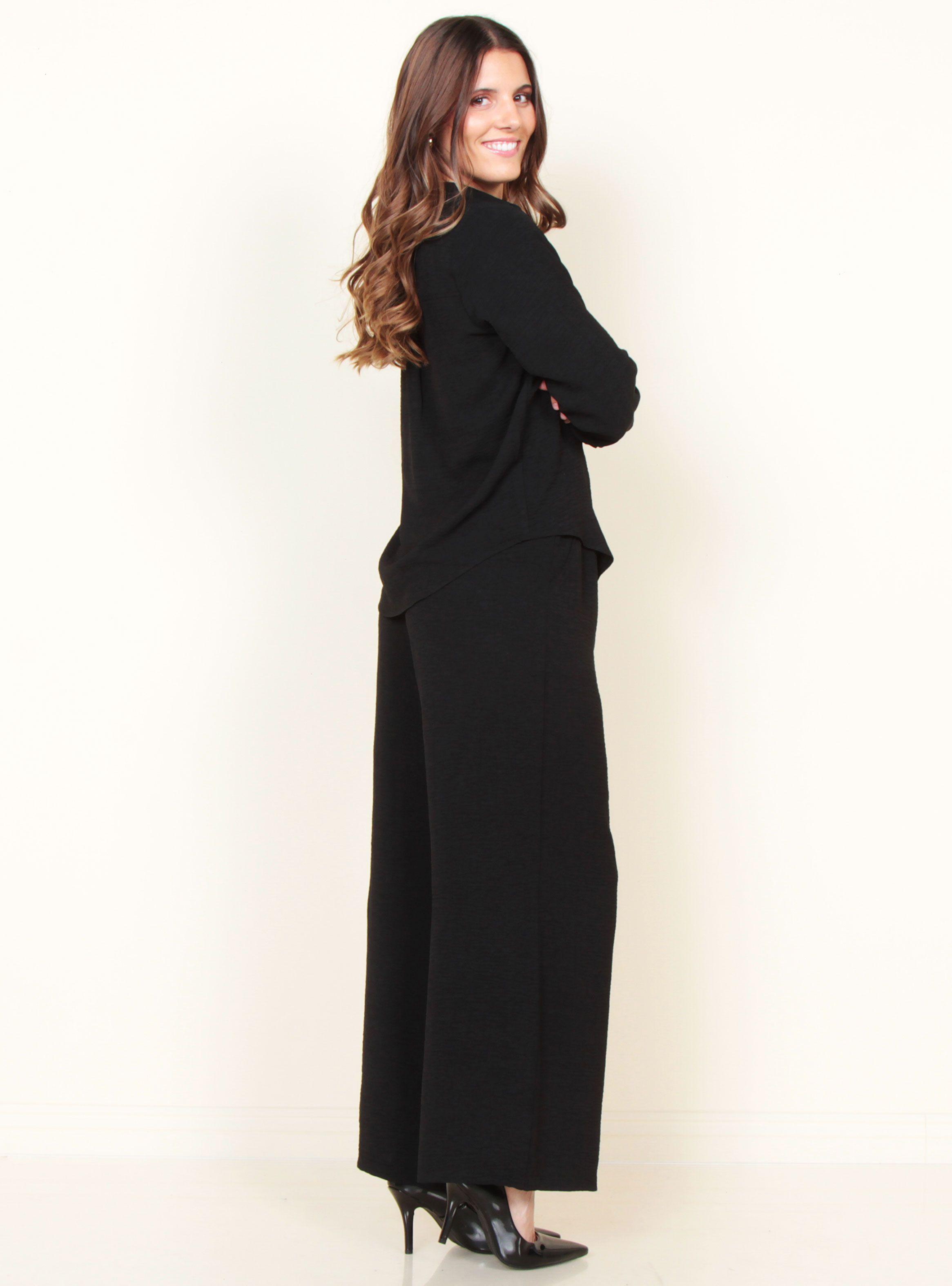 Pantalón Wide Leg Tiro Alto Pretina Elasticada-4