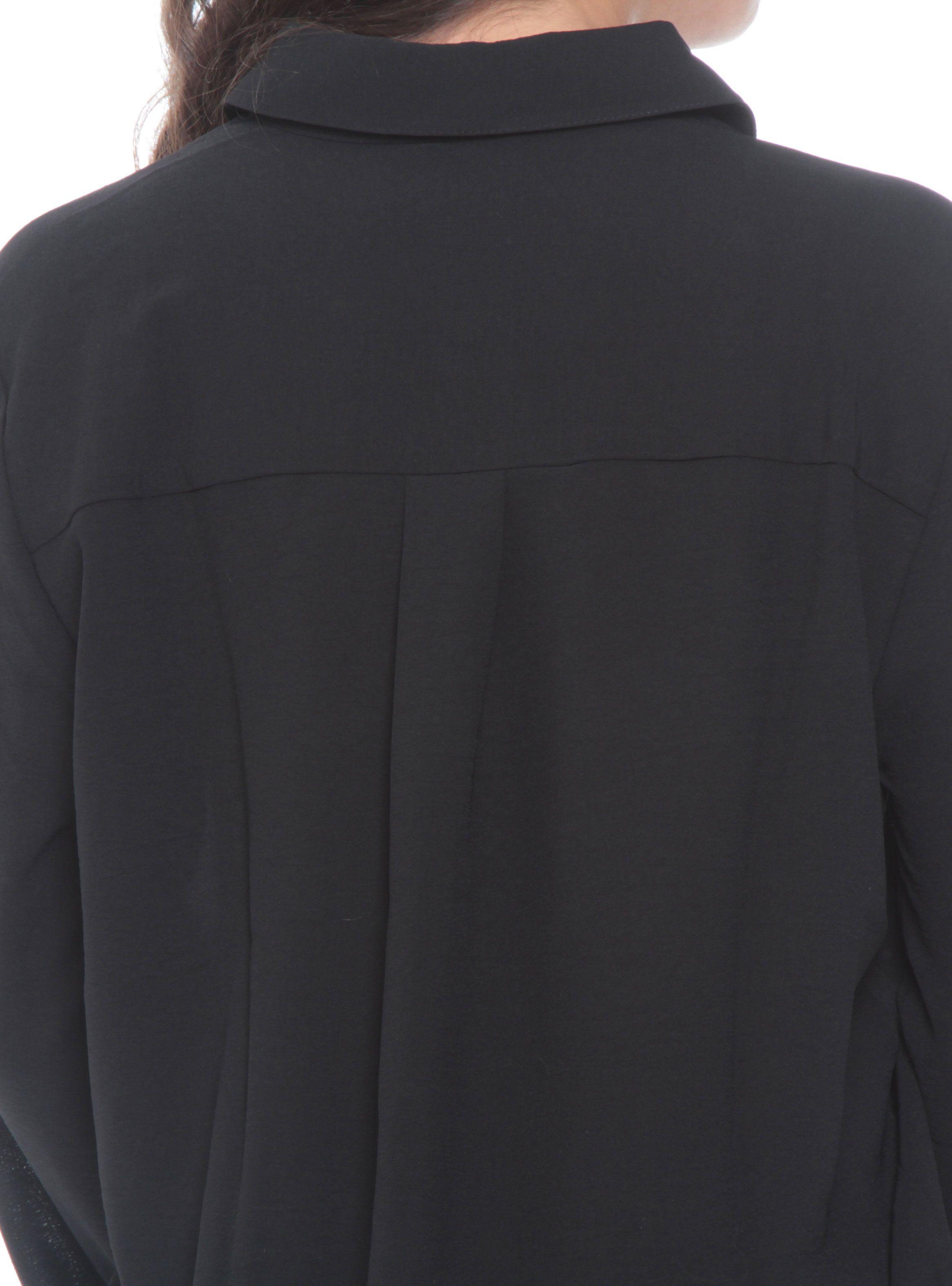 Blusa Manga Larga Sólida con Cintura Ajustable-3