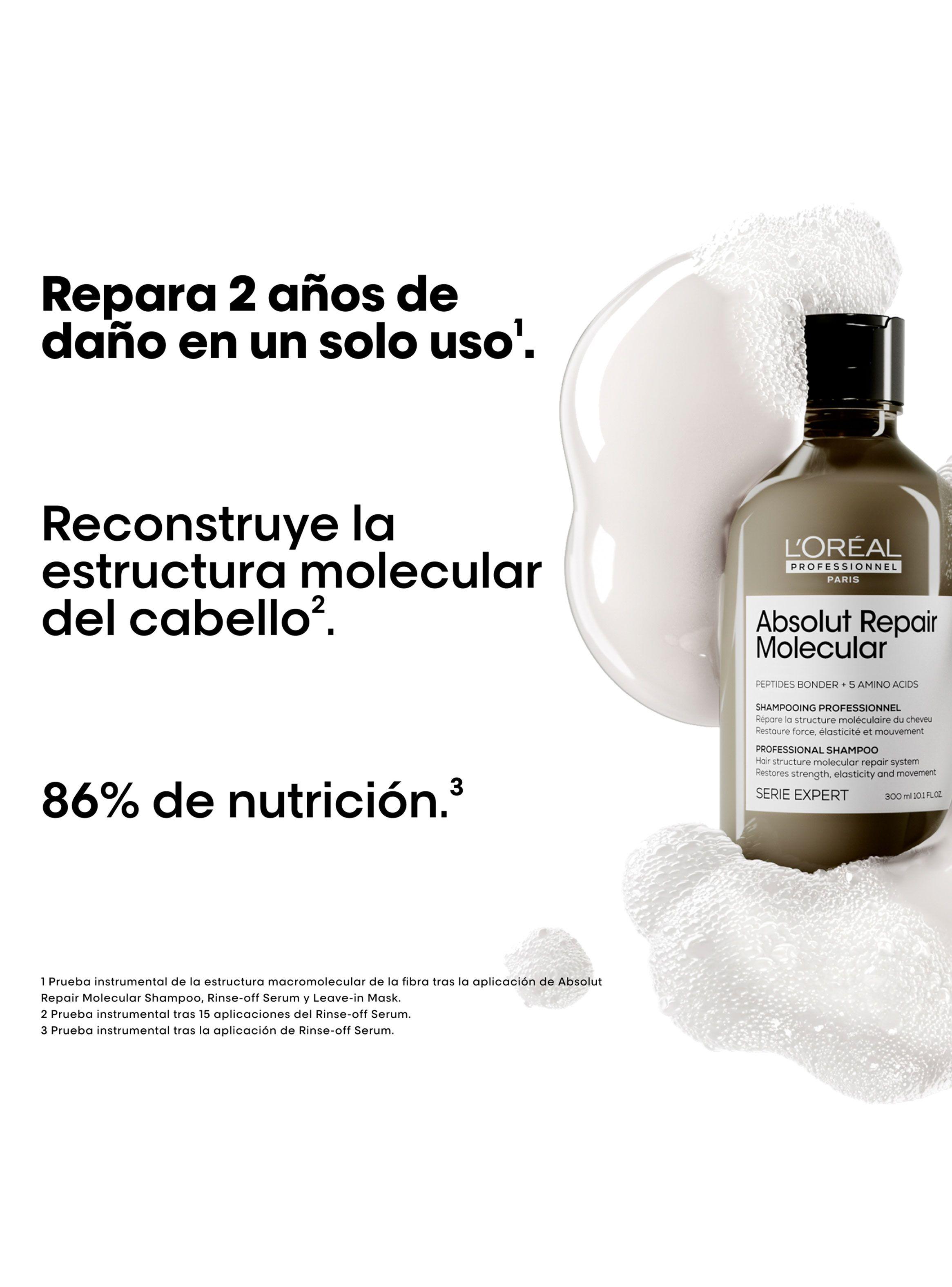 Set Cabello Dañado Absolut Repair Molecular Shampoo 500ml + Máscara 500ml L'Oréal Professionnel-3
