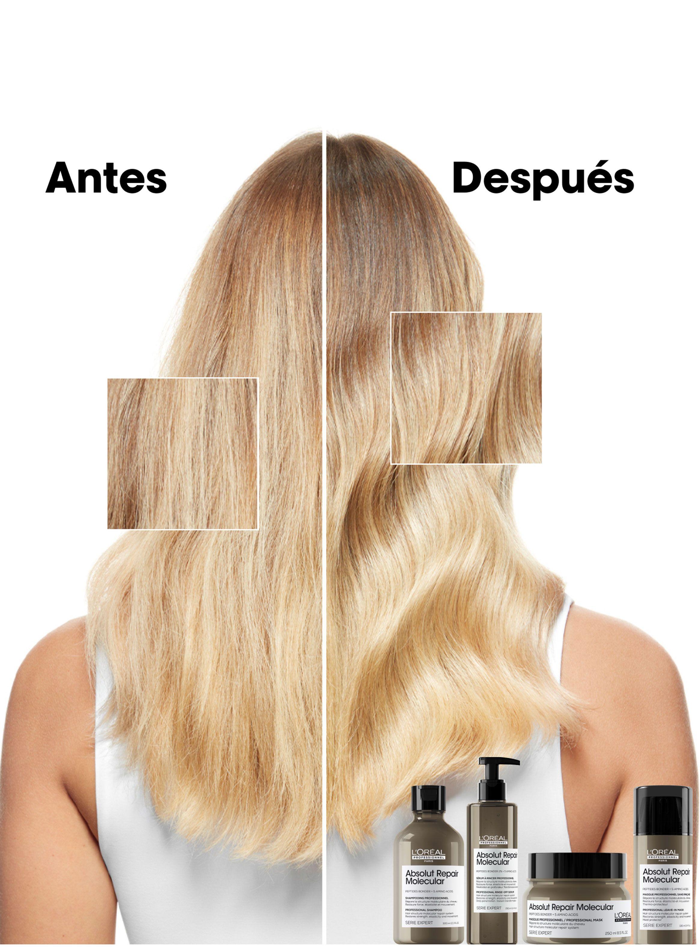 Set Cabello Dañado Absolut Repair Molecular Shampoo 500ml + Máscara 500ml L'Oréal Professionnel-5