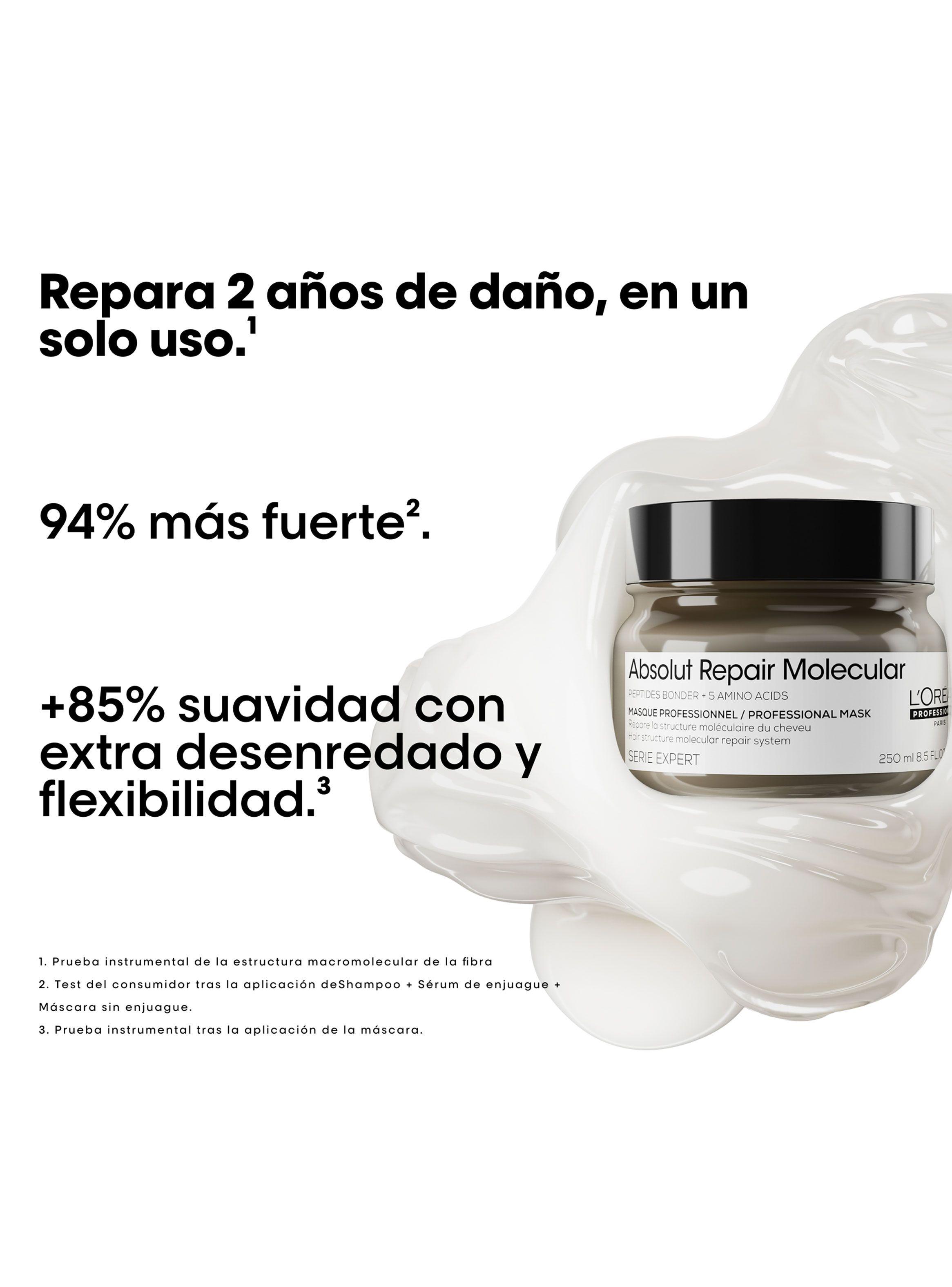 Set Cabello Dañado Absolut Repair Molecular Shampoo 500ml + Máscara 500ml L'Oréal Professionnel-2