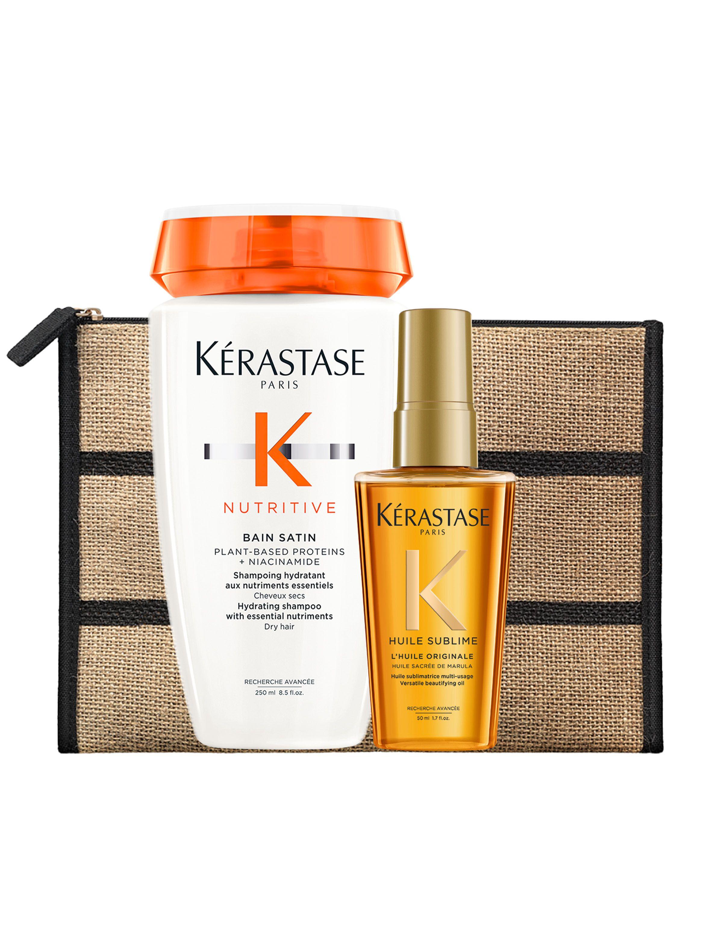 Set Cabello Seco Nutritive Shampoo Bain Satin 250ml + Aceite LHuile Originale Elixir Ultime 50ml Kérastase-0