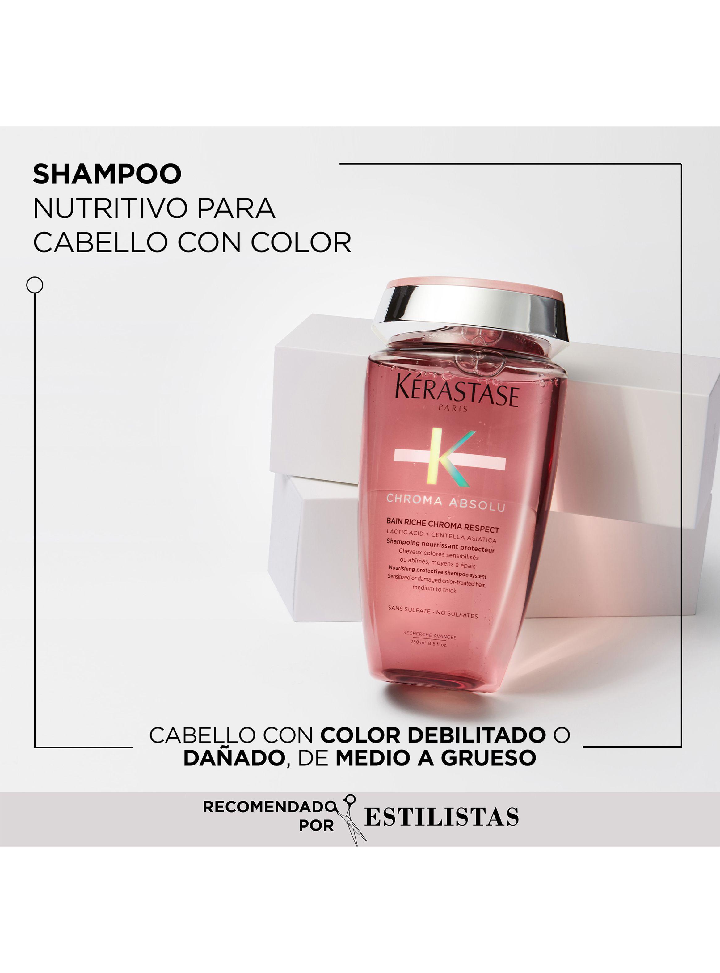 Set Reparación Cabello Color Chroma Absolu Shampoo Riche Chroma Respect 250ml + Aceite LHuile Originale Elixir Ultime 50ml Kérastase-1