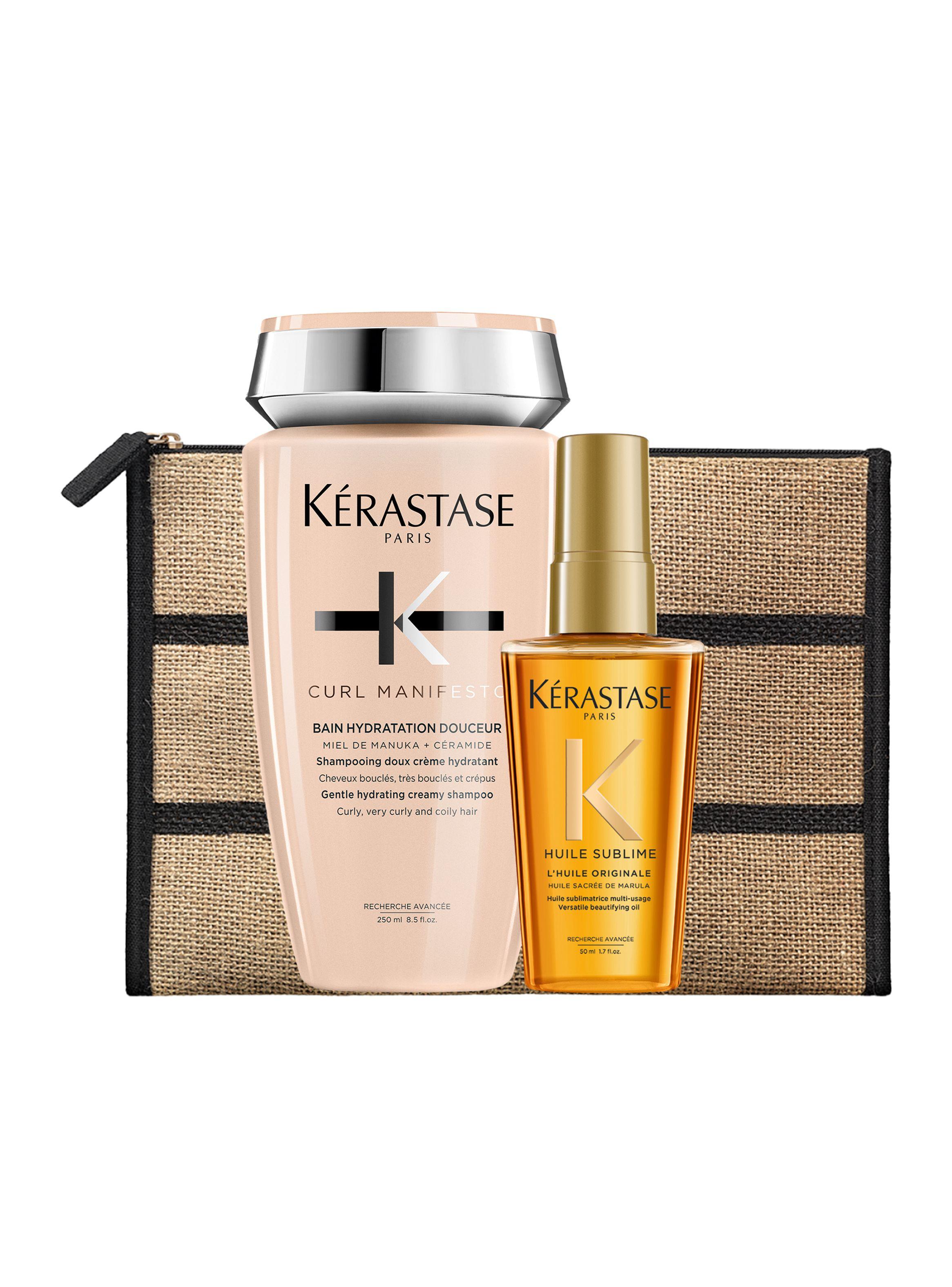 Set Hidratación Cabello Rizado Curl Manifesto Shampoo Bain Hydration Douceur 250ml +  Aceite LHuile Originale Elixir Ultime 50ml Kérastase-0