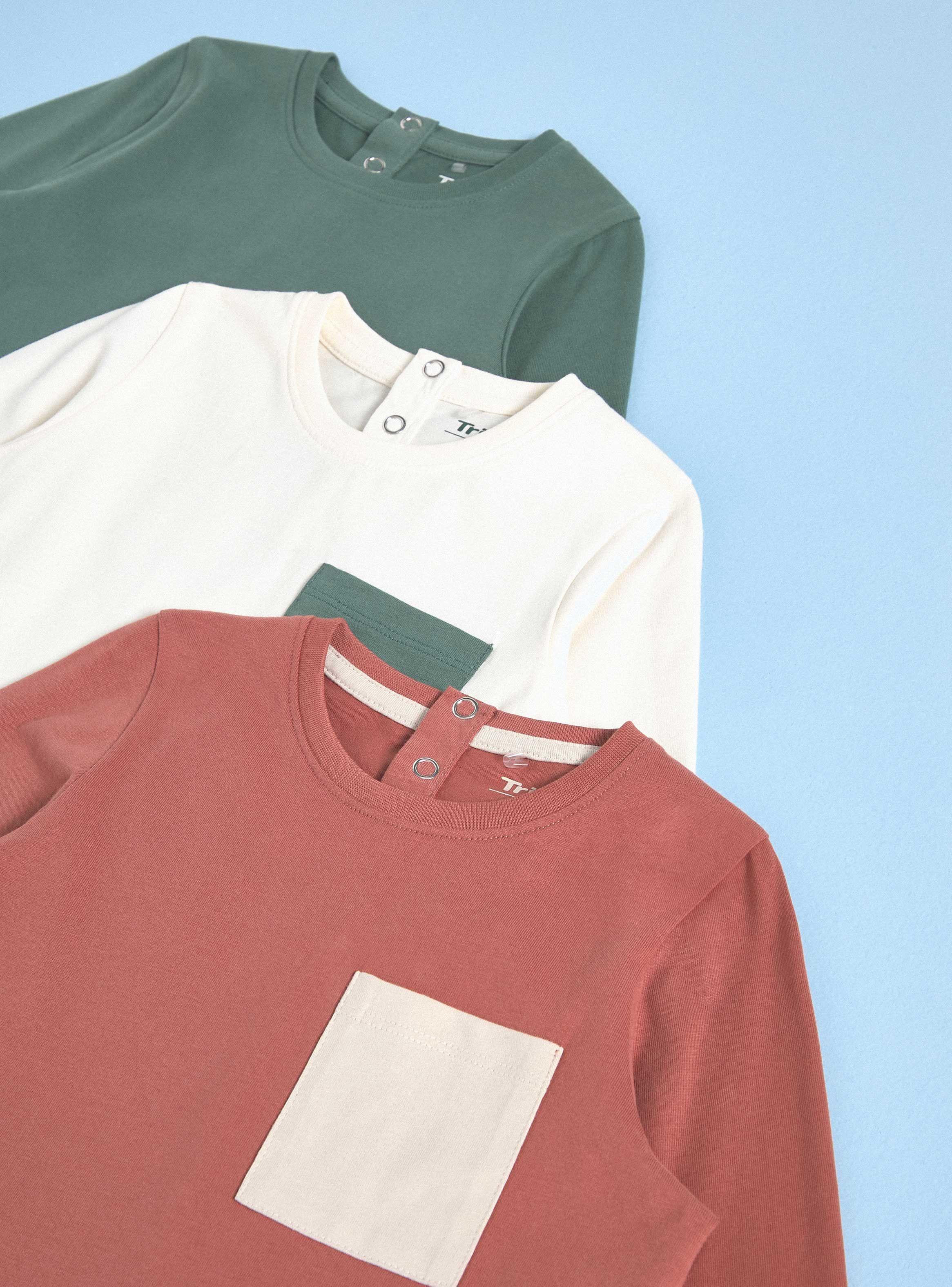 Polera Tripack de Color Sólido-2