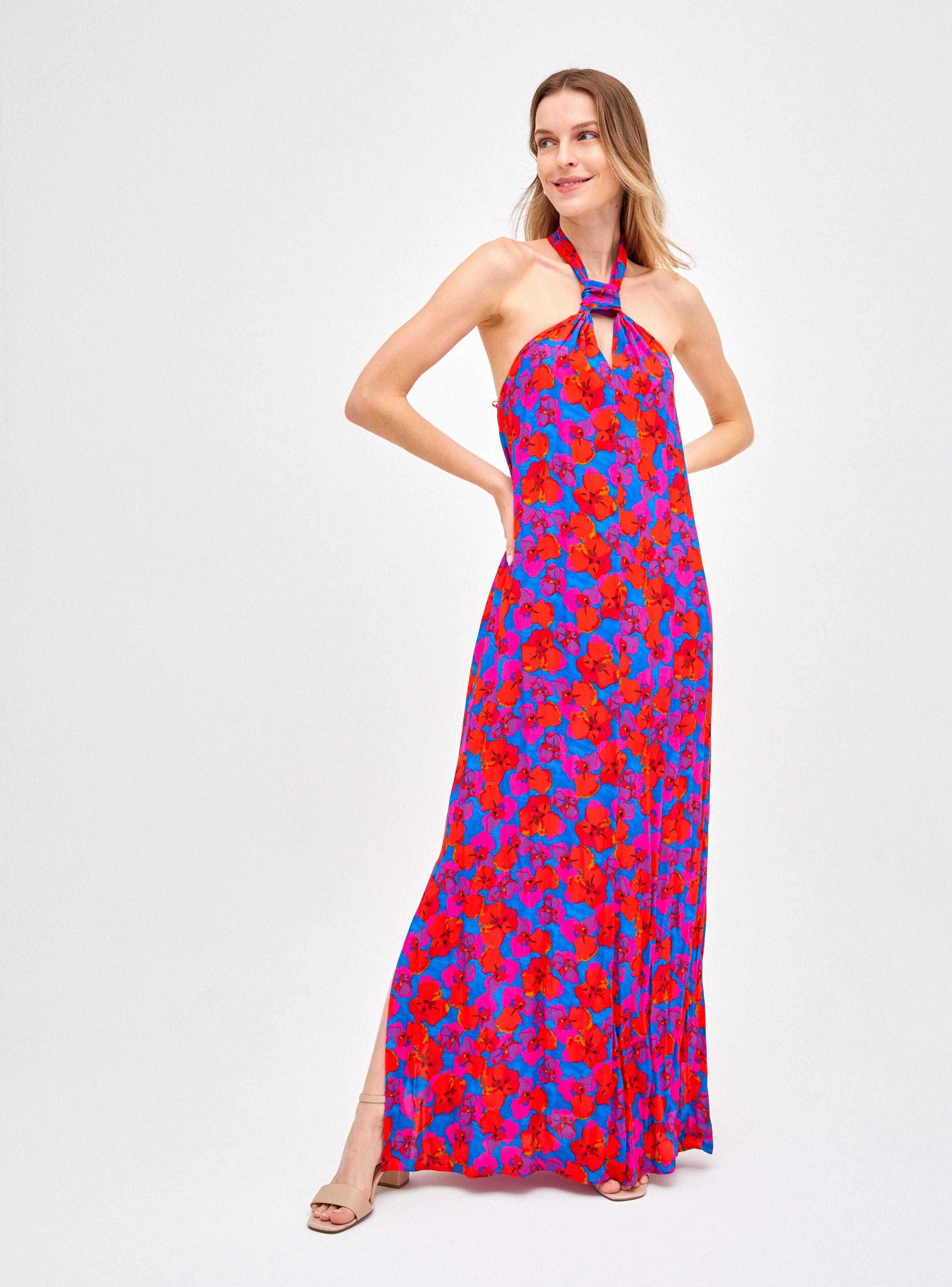 Vestido Halter con Nudo En Escote-0